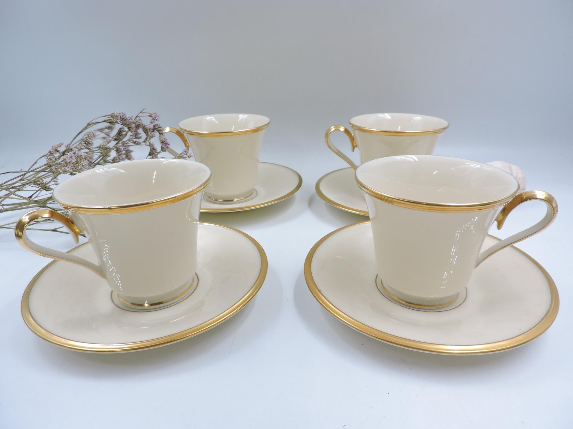Lenox Eternal Tea Cup and Saucer set of 4