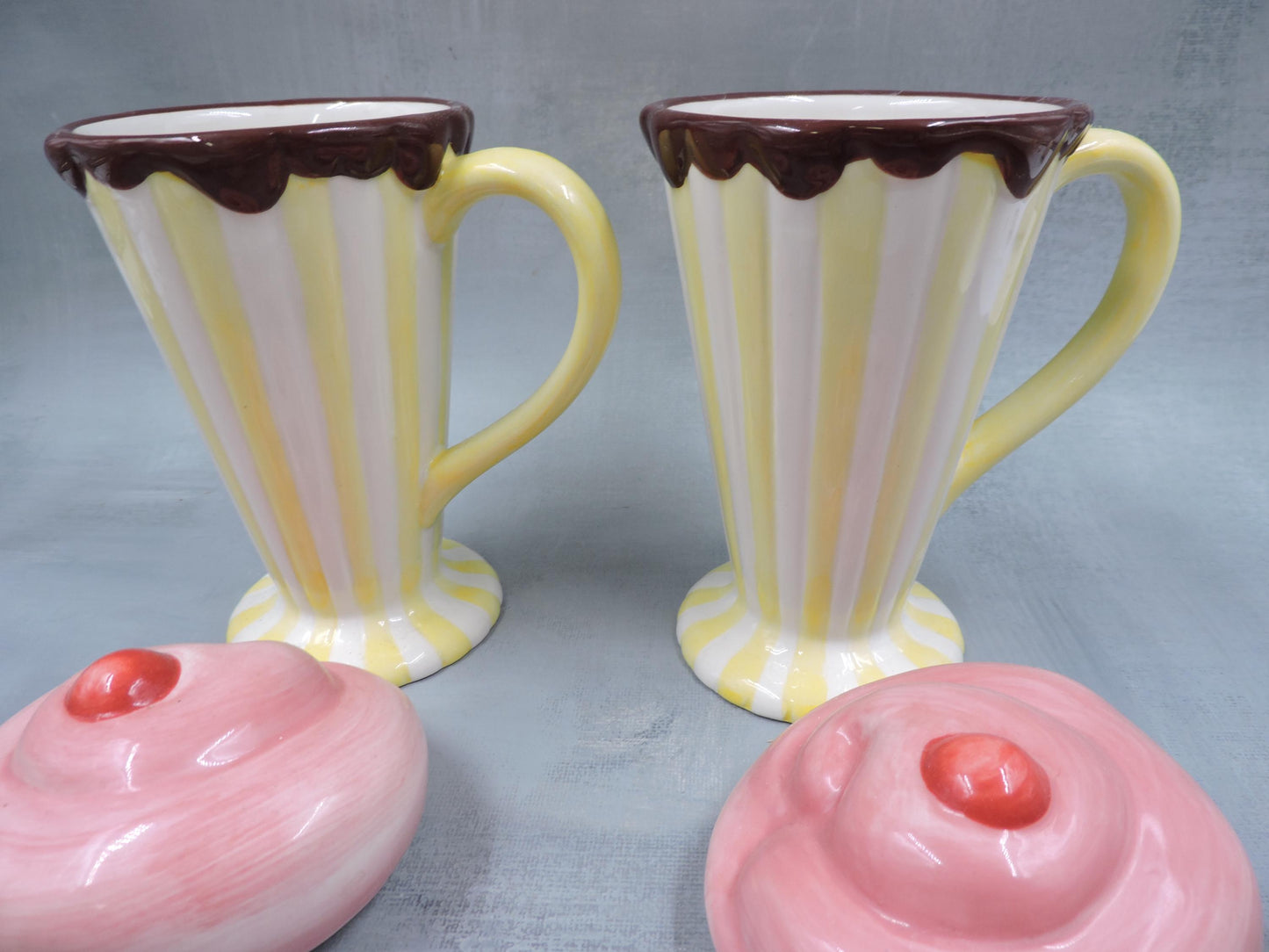Gorham merry go round ice cream cup with lid set of 2
