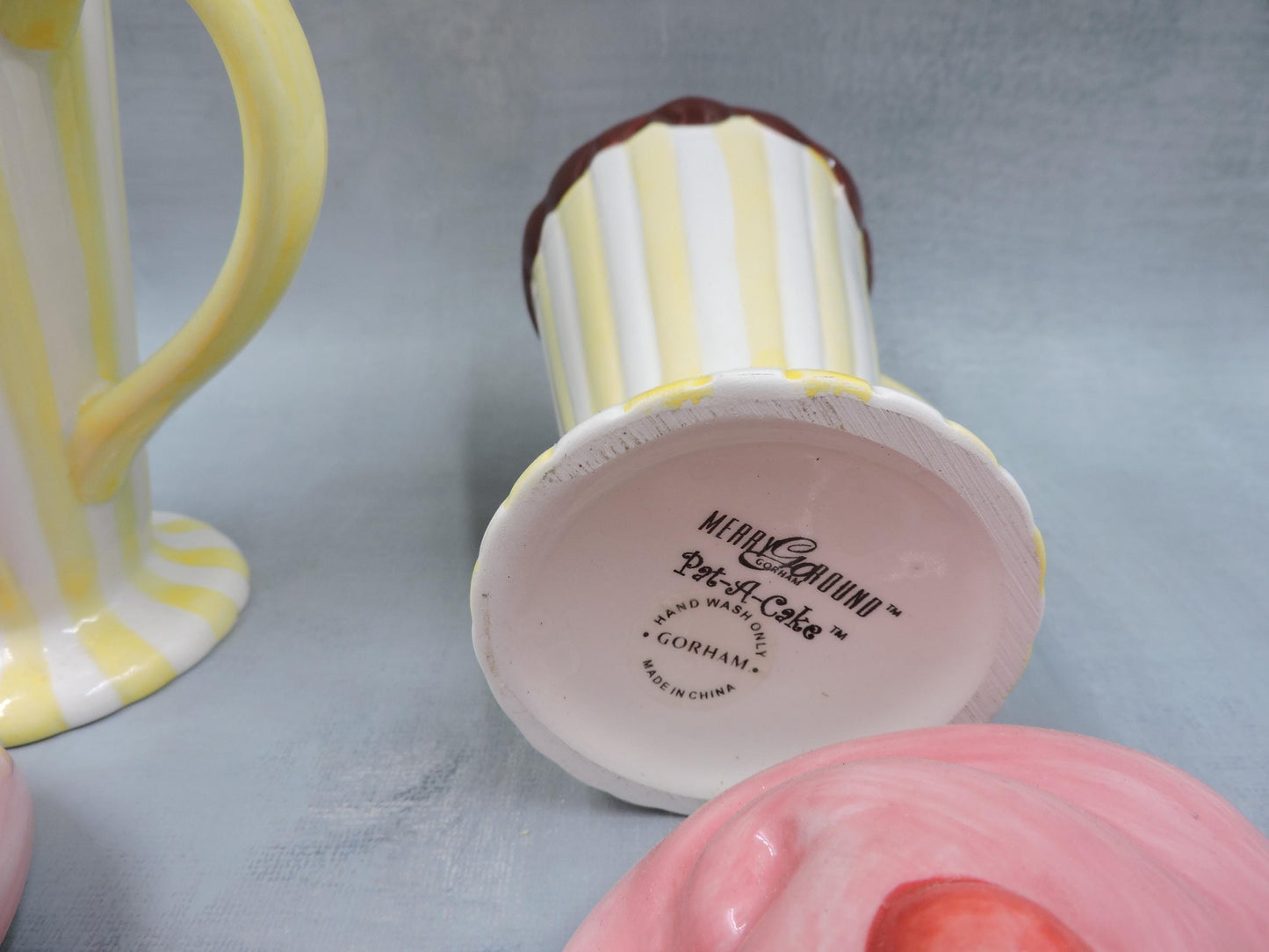 Gorham merry go round ice cream cup with lid set of 2