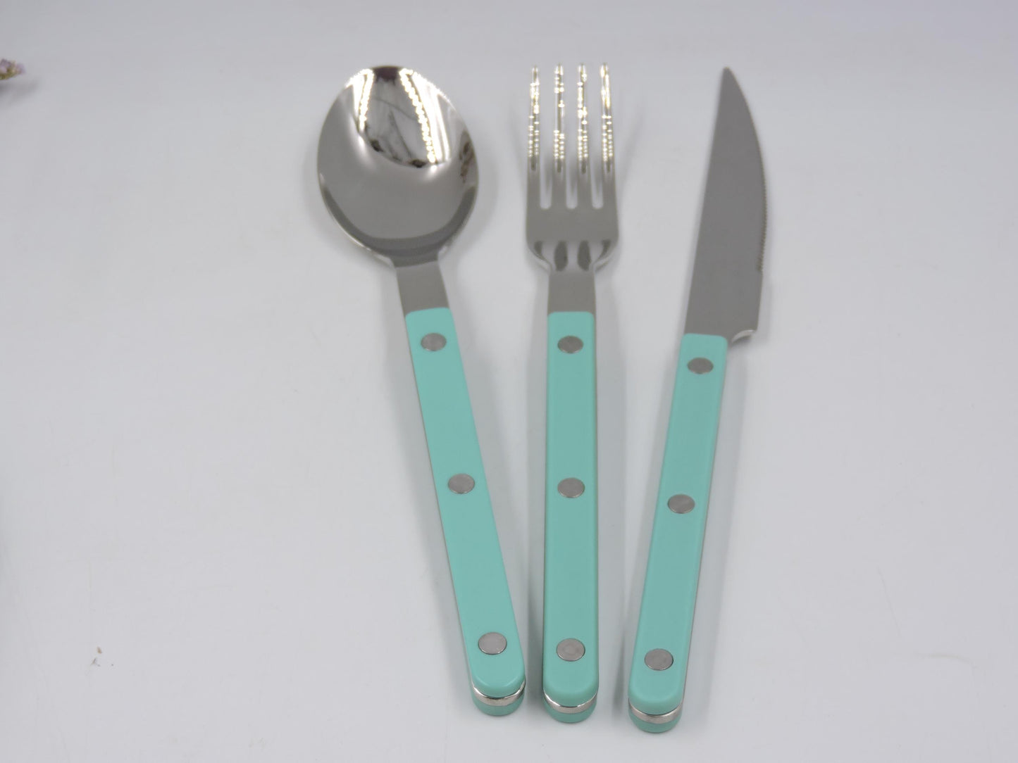 Sabre Bistrot Flatware  Aqua Blue – 3‑Piece Set
