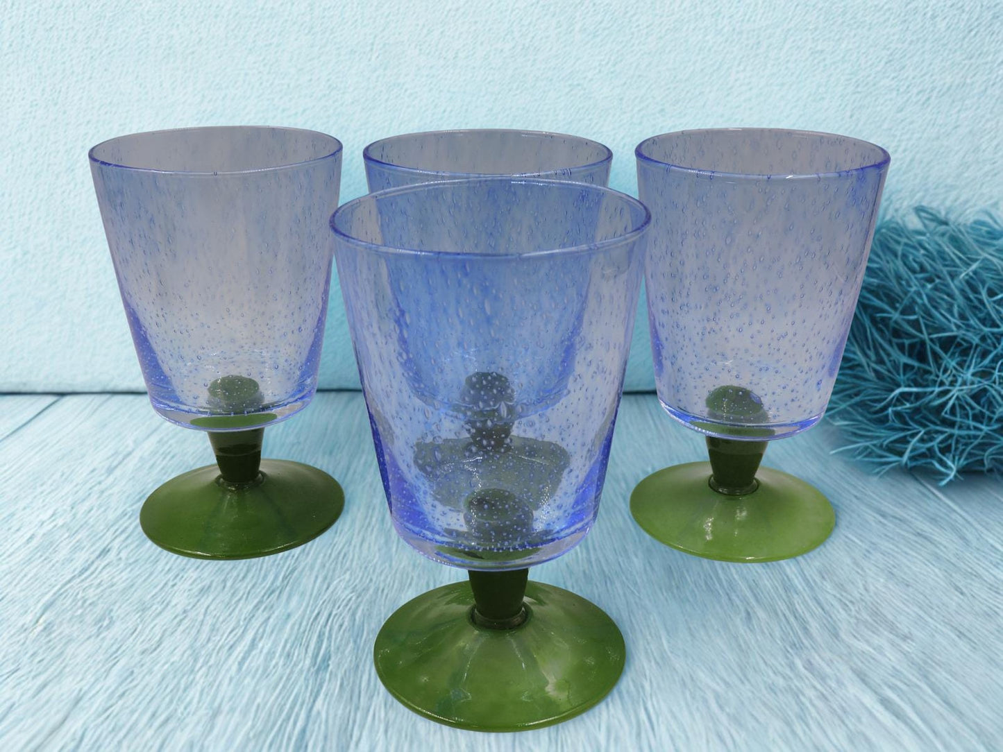 Set of 4 Villeroy & Boch Serra Blue Water Goblet