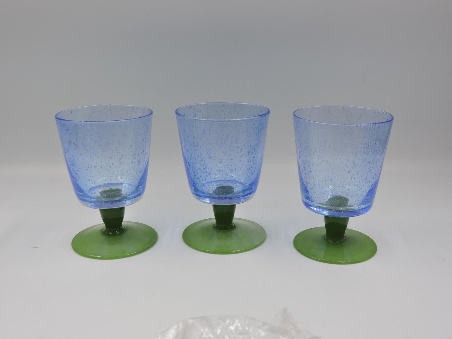 Set of 3 Villeroy & Boch Serra Blue Wine Claret Glasses