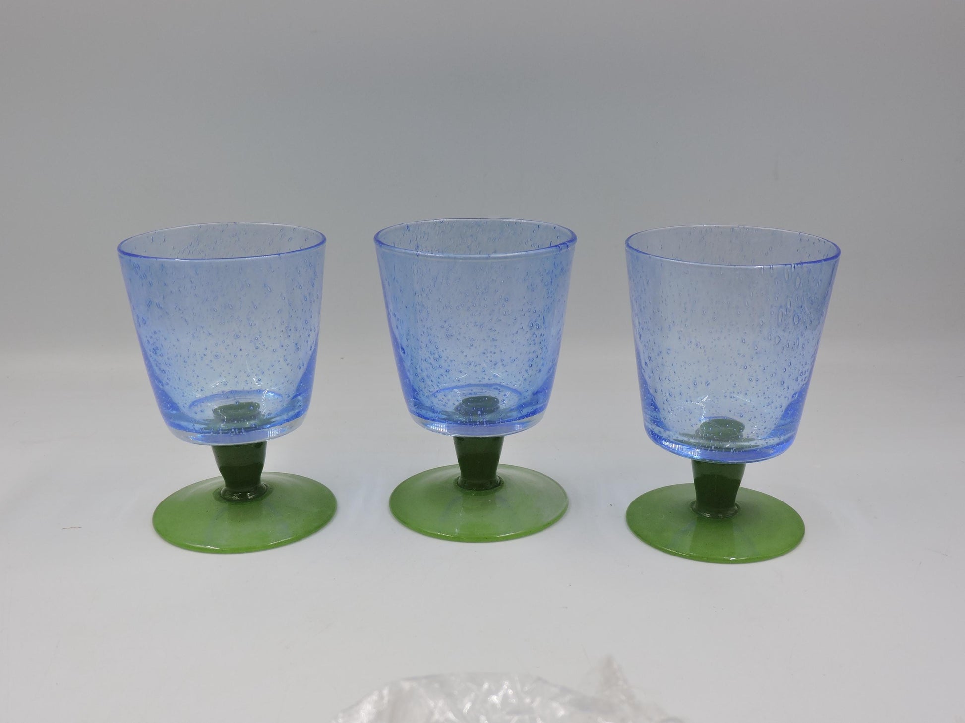Set of 3 Villeroy & Boch Serra Blue Wine Claret Glasses