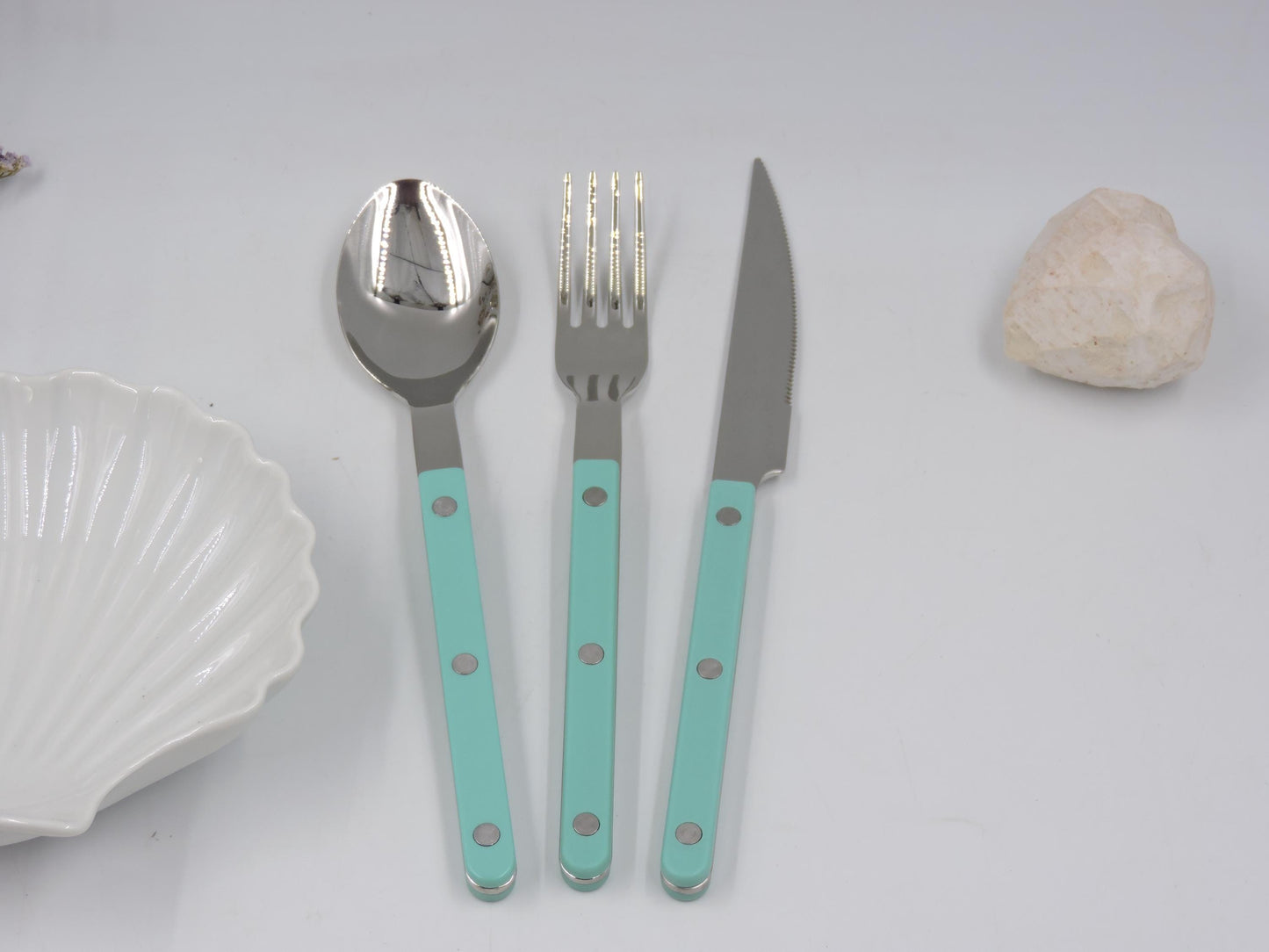 Sabre Bistrot Flatware  Aqua Blue – 3‑Piece Set