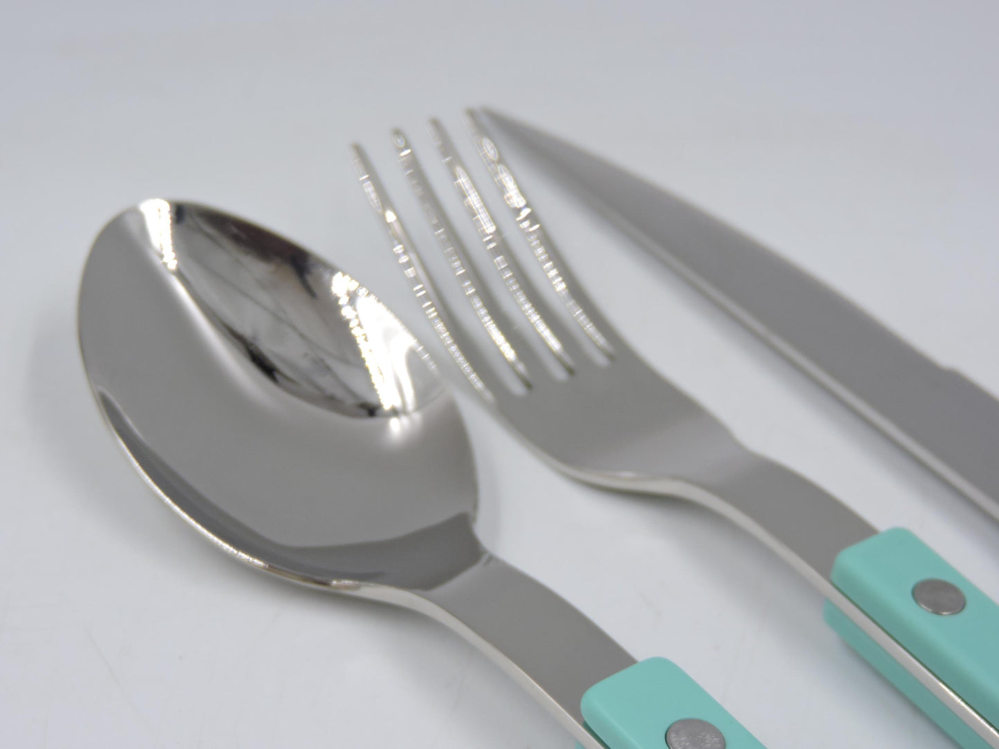 Sabre Bistrot Flatware  Aqua Blue – 3‑Piece Set