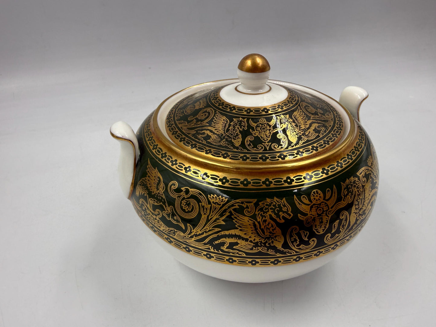 Wedgwood Florentine Green Gold W4170 Sugar Bowl