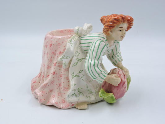 Vintage Blue Sky "18 Carrots" by Laura Kelly: Garden Girl Candle Holder