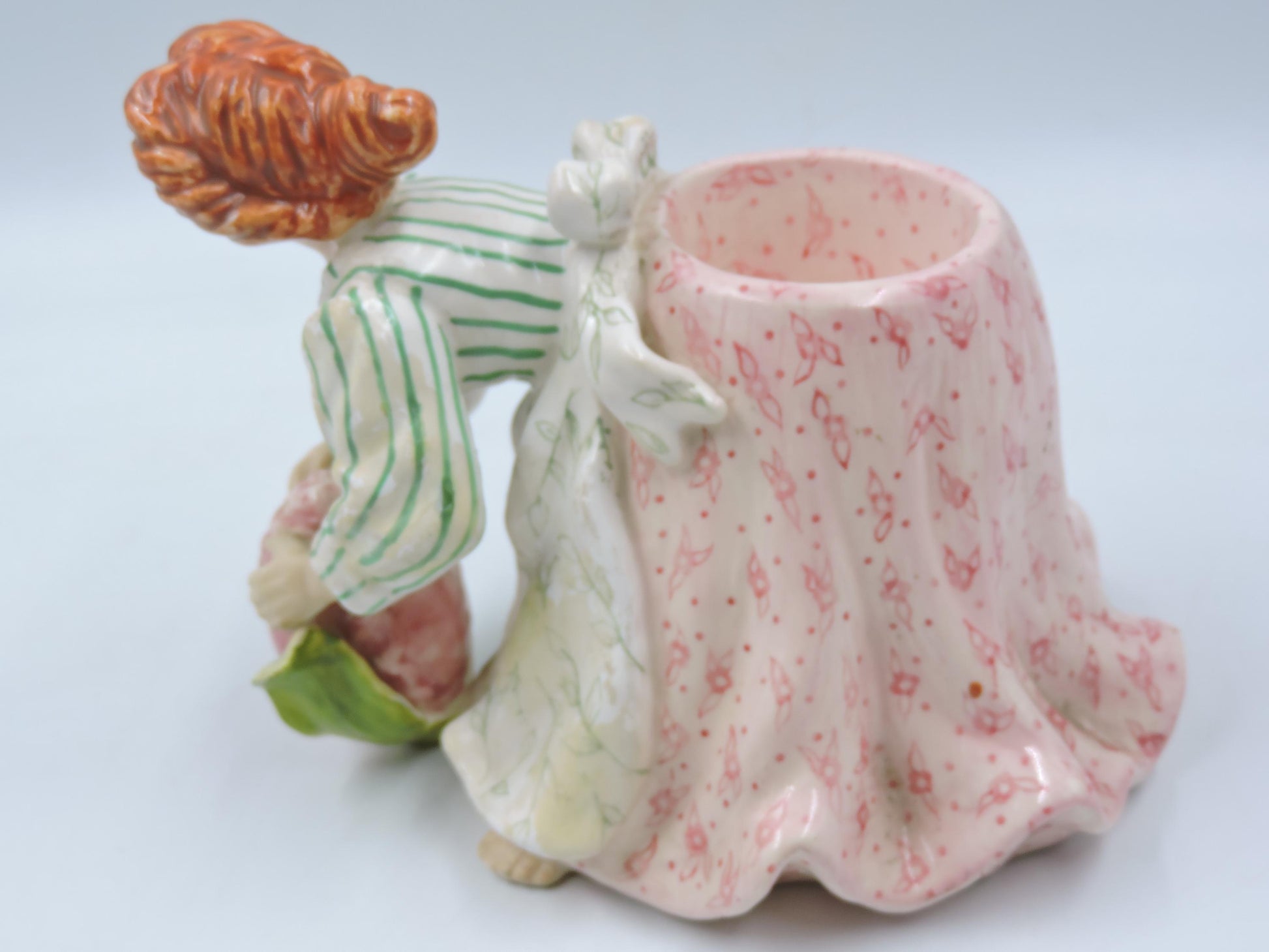 Vintage Blue Sky "18 Carrots" by Laura Kelly: Garden Girl Candle Holder