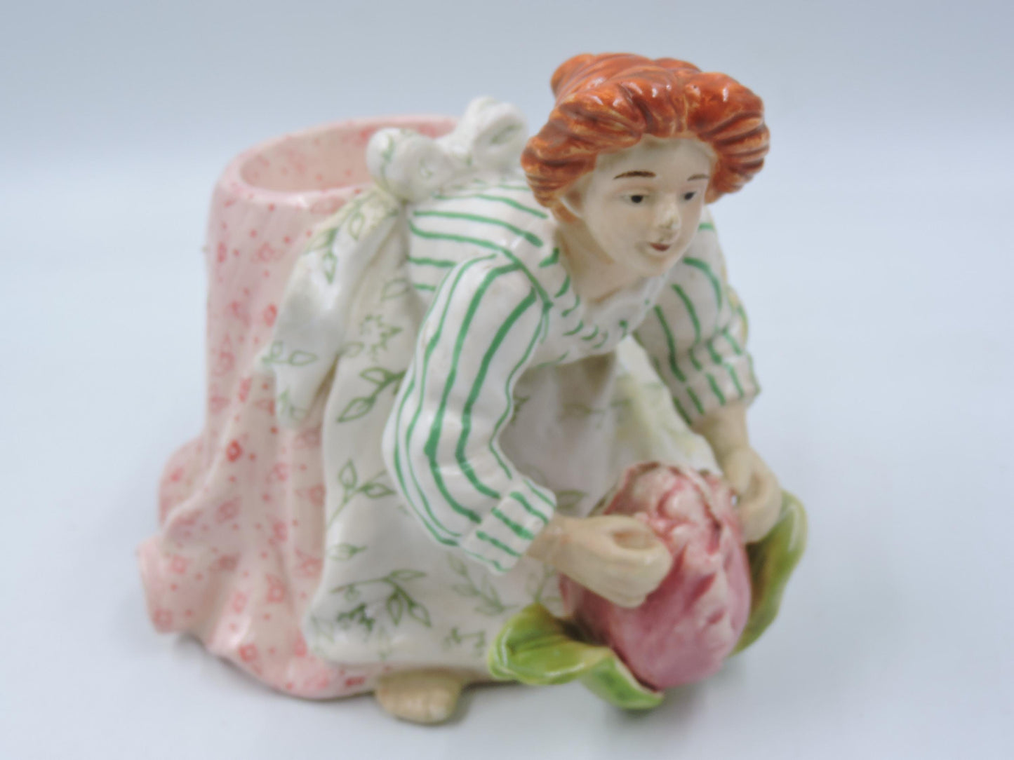 Vintage Blue Sky "18 Carrots" by Laura Kelly: Garden Girl Candle Holder