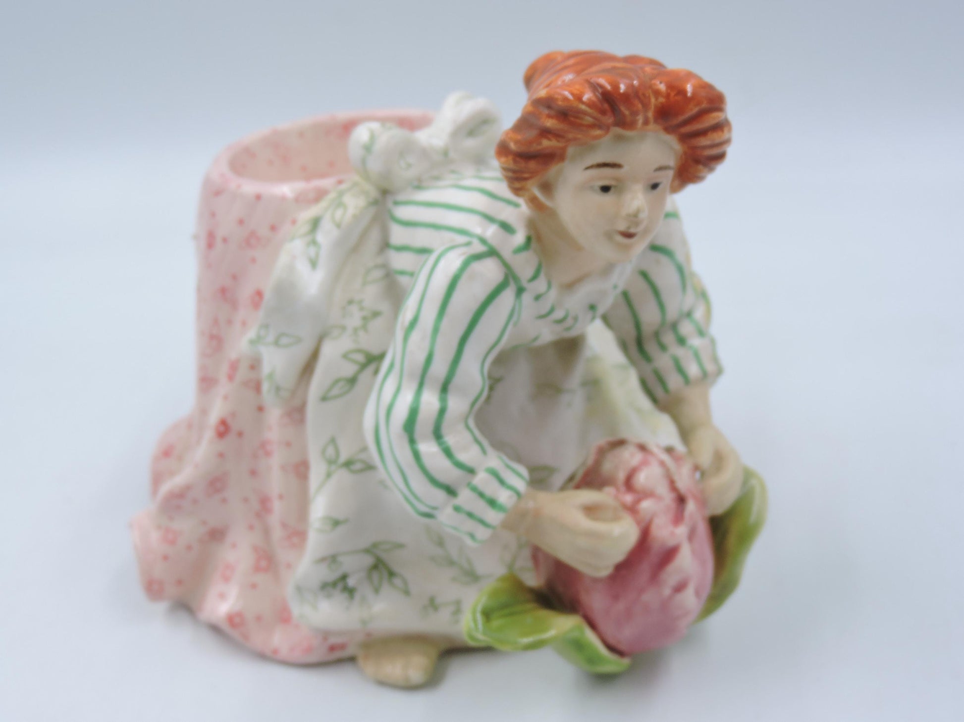 Vintage Blue Sky "18 Carrots" by Laura Kelly: Garden Girl Candle Holder
