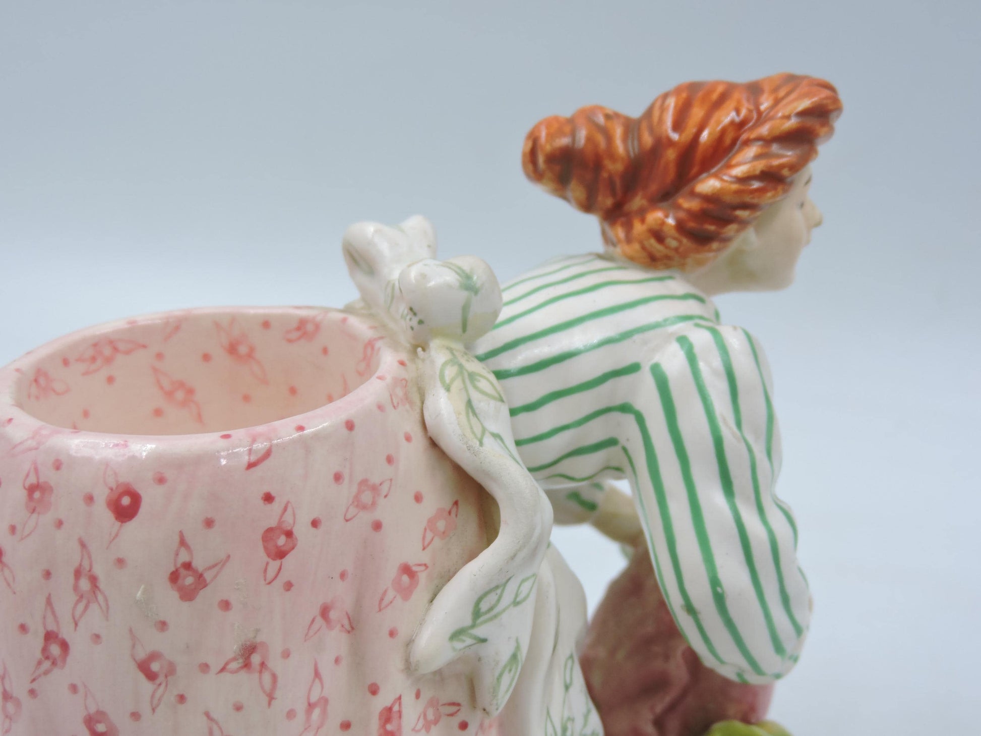 Vintage Blue Sky "18 Carrots" by Laura Kelly: Garden Girl Candle Holder