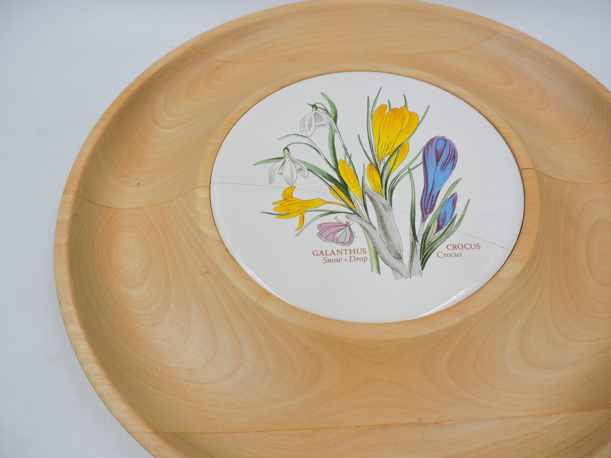 Portmeirion Botanic Garden Rare Vintage Wooden Serving Bowl