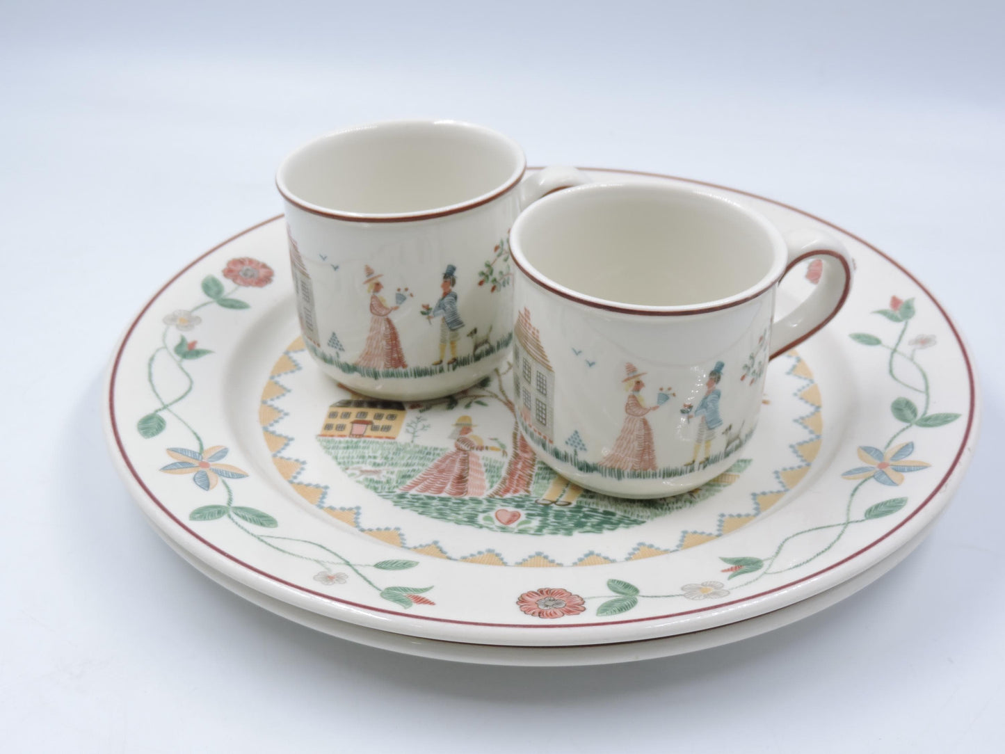 Villeroy & Boch American Sampler Dinner Plates and Coffee Cups