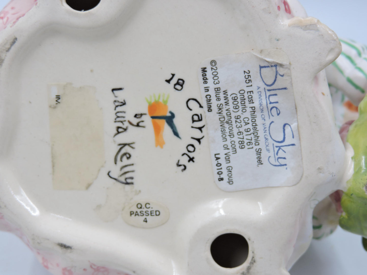 Vintage Blue Sky "18 Carrots" by Laura Kelly: Garden Girl Candle Holder