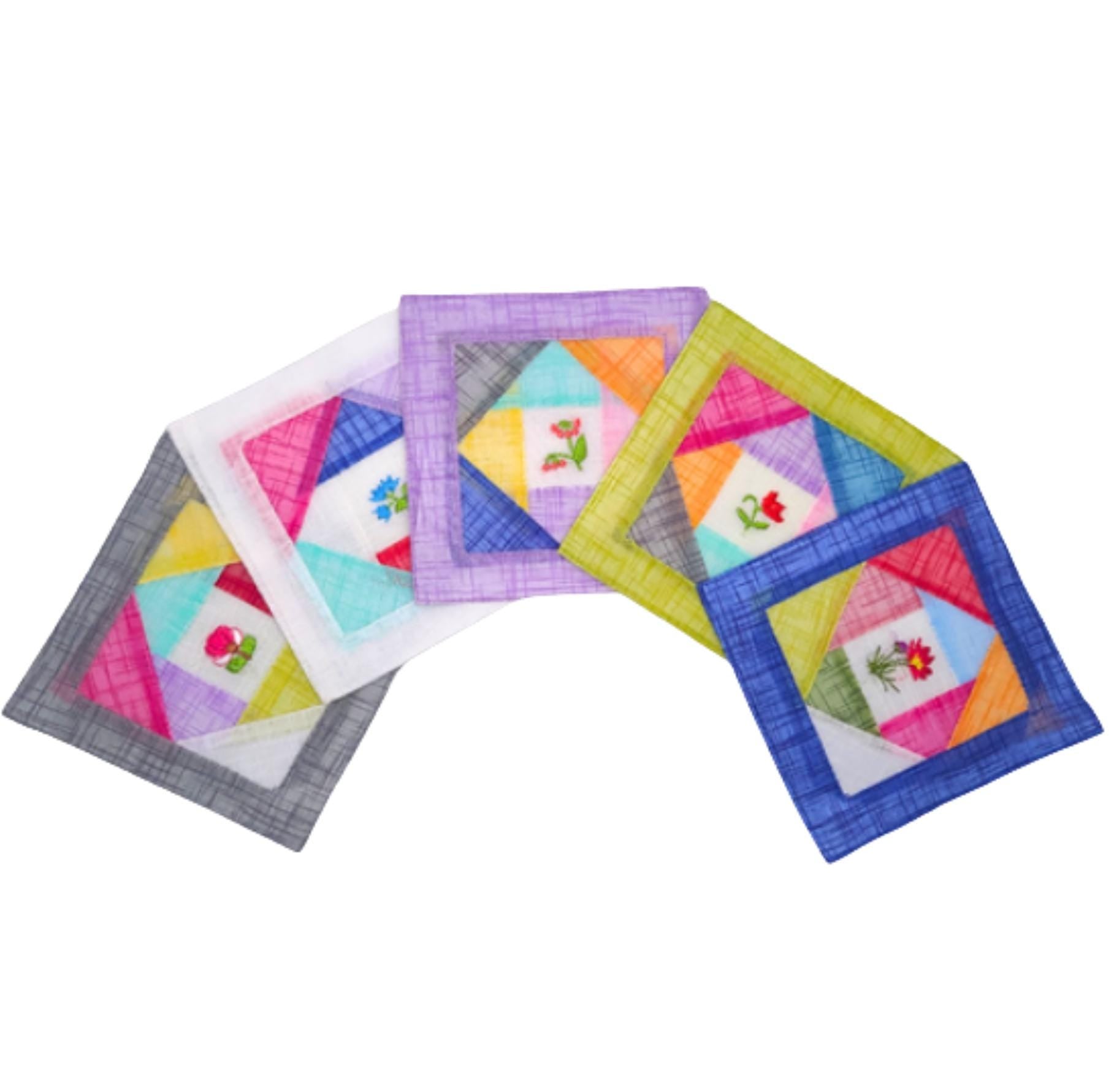 Traditional Korean Jogakbo Patchwork Coaster Set of 5