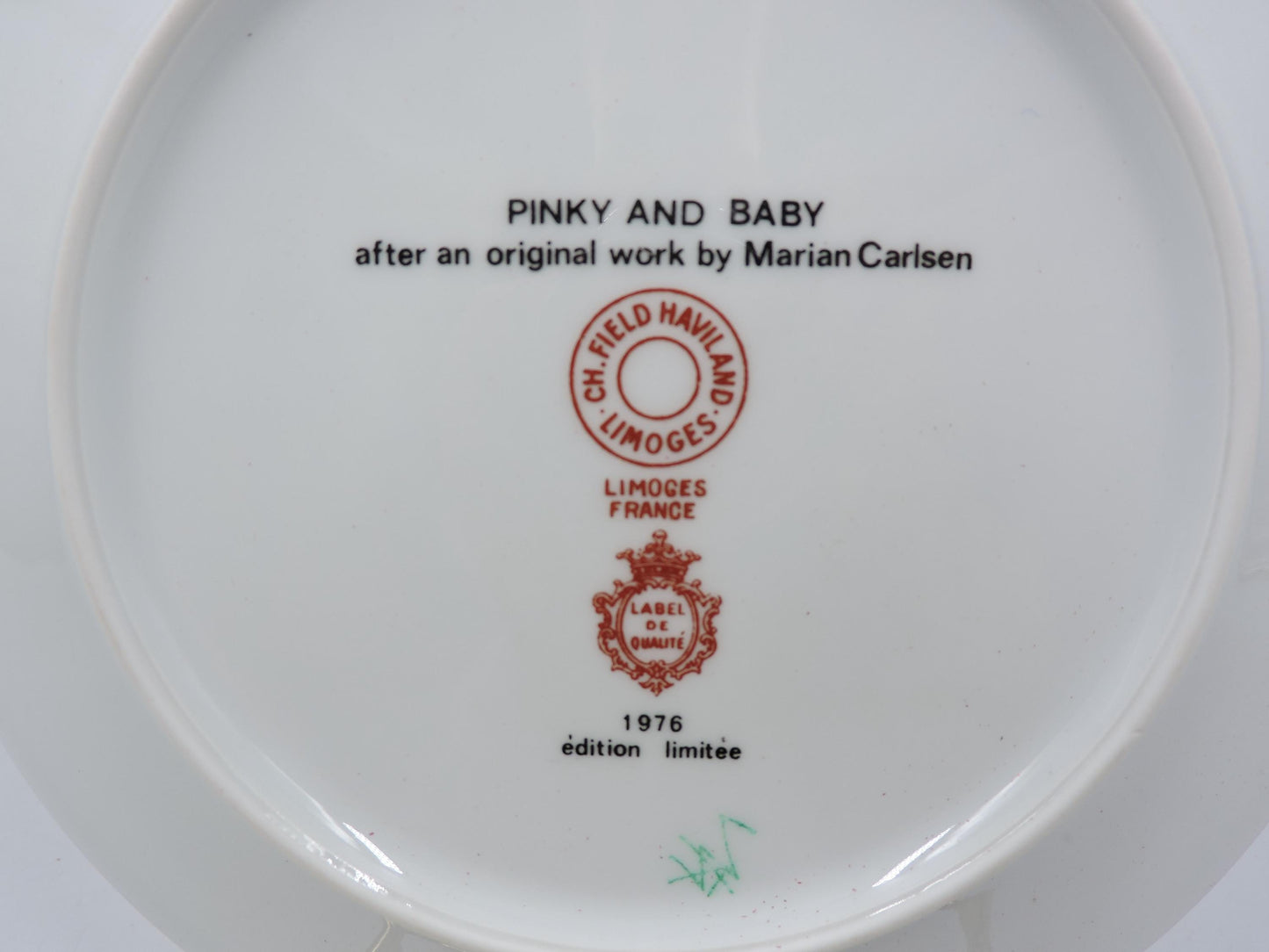 Haviland Limoge "Pinky and Baby" wall deco plate
