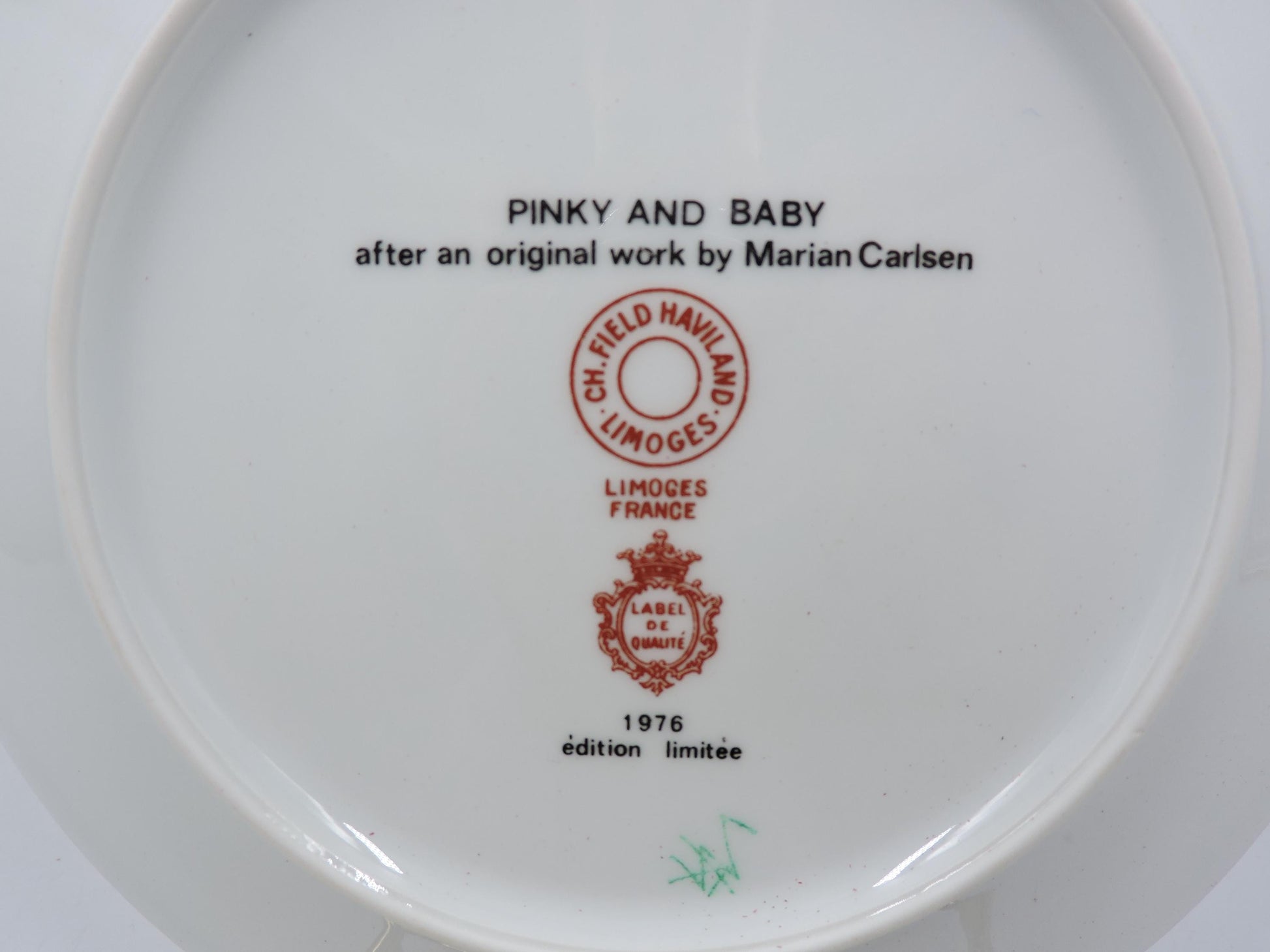 Haviland Limoge "Pinky and Baby" wall deco plate
