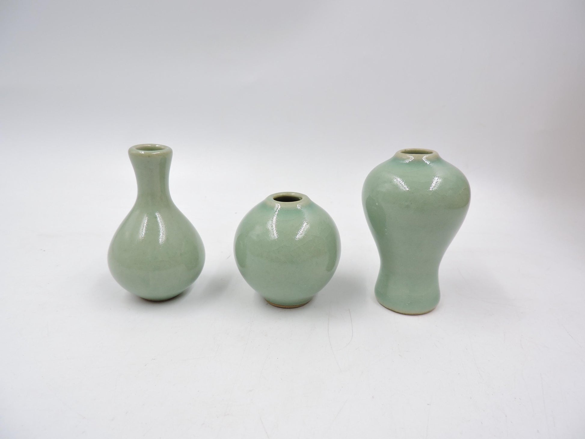 Mini Celadon Ceramic Set (3-piece) -Jars Only