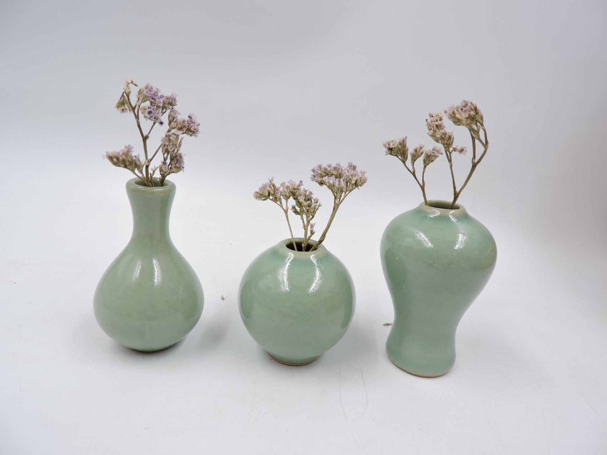 Mini Celadon Ceramic Set (3-piece) -Jars Only