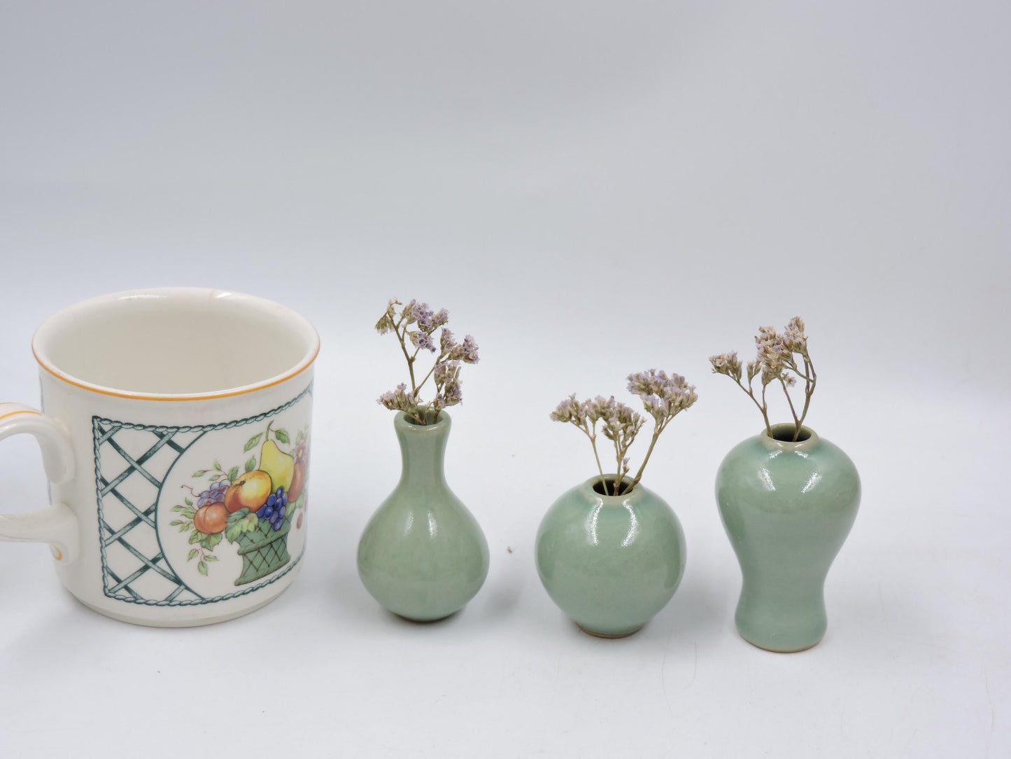 Mini Celadon Ceramic Set (3-piece) -Jars Only