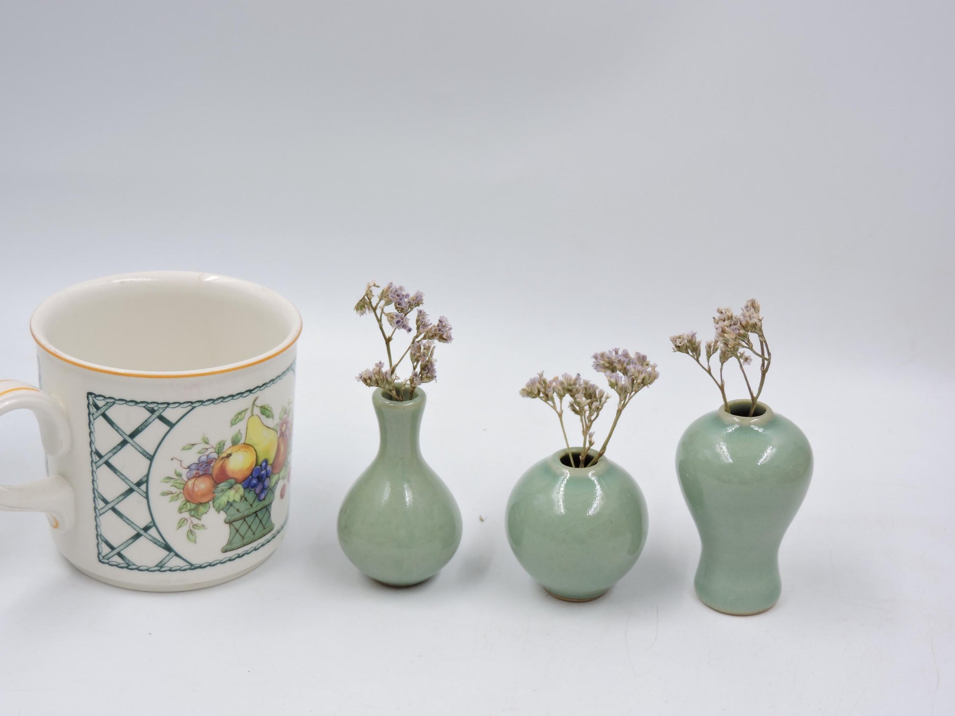 Mini Celadon Ceramic Set (3-piece) -Jars Only