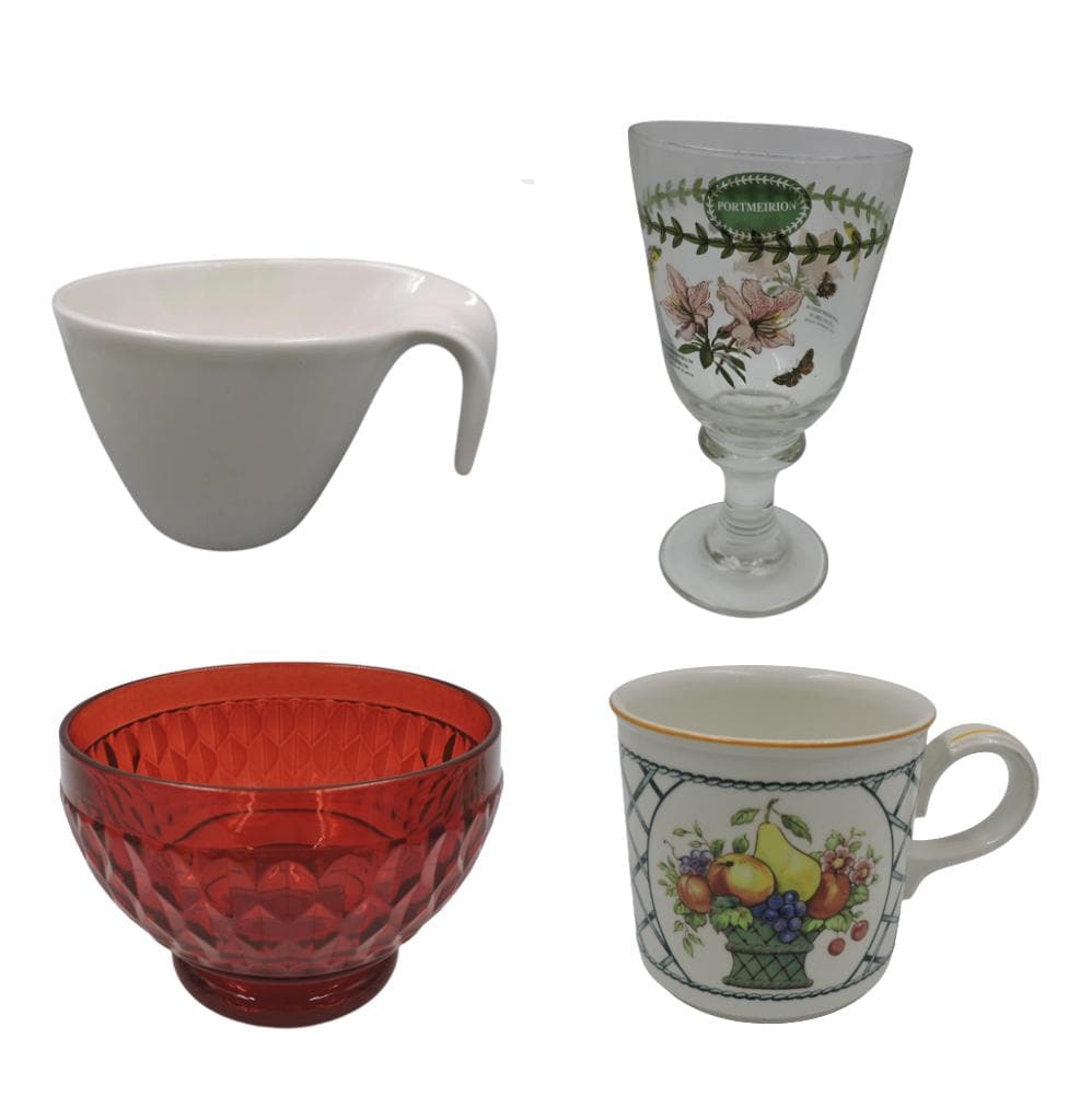 Villeroy and Boch Flow Tea Cup, Portmeirion Goblet, Villeroy Boch Boston Bowl,Basket Tea Cup