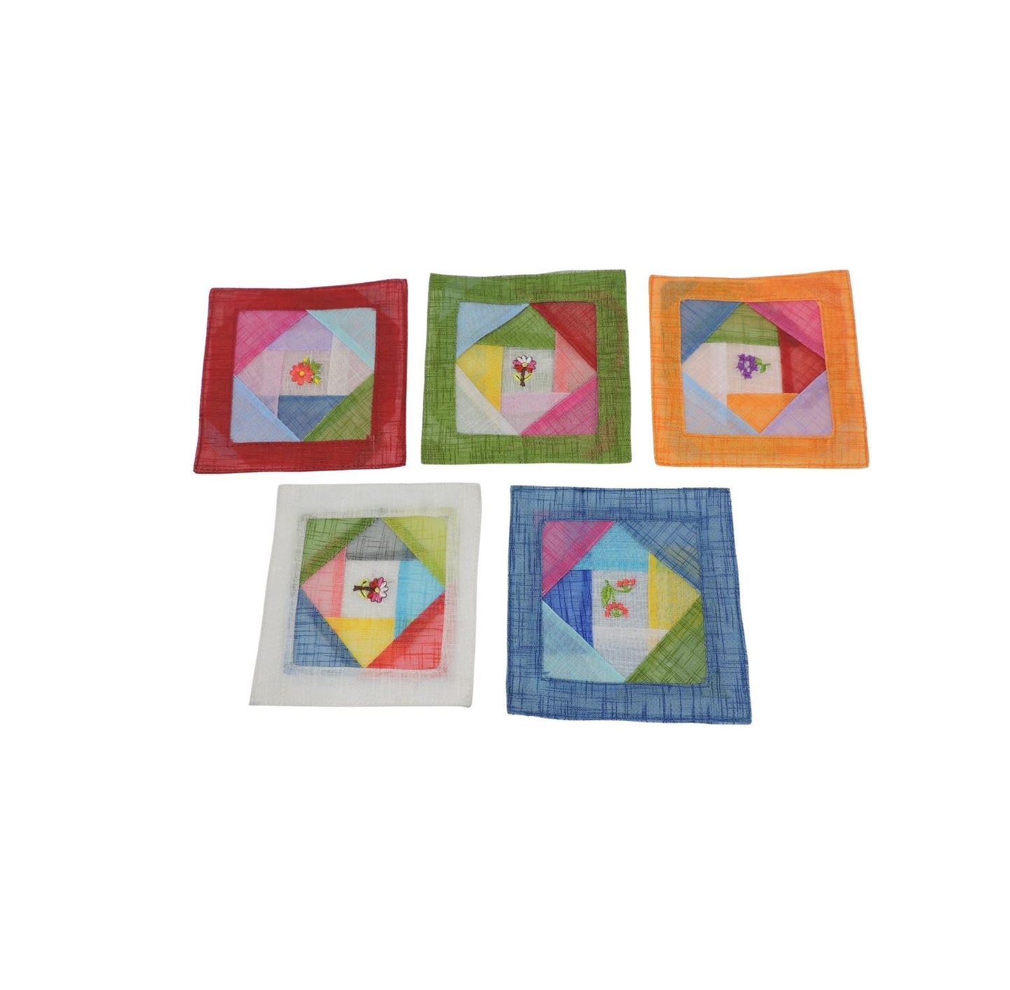 Traditional Korean Jogakbo Patchwork Coaster Set of 5