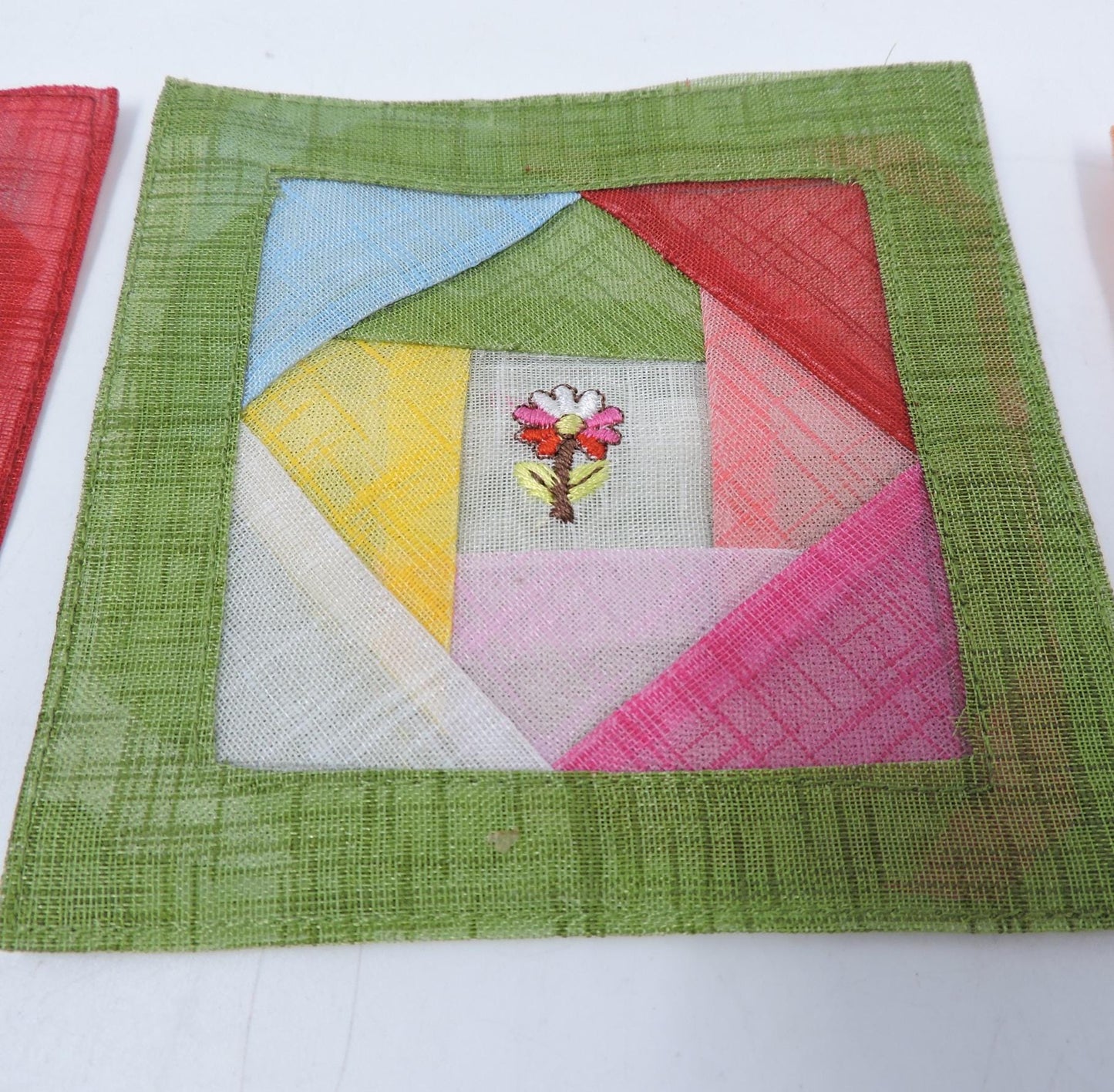 Traditional Korean Jogakbo Patchwork Coaster Set of 5