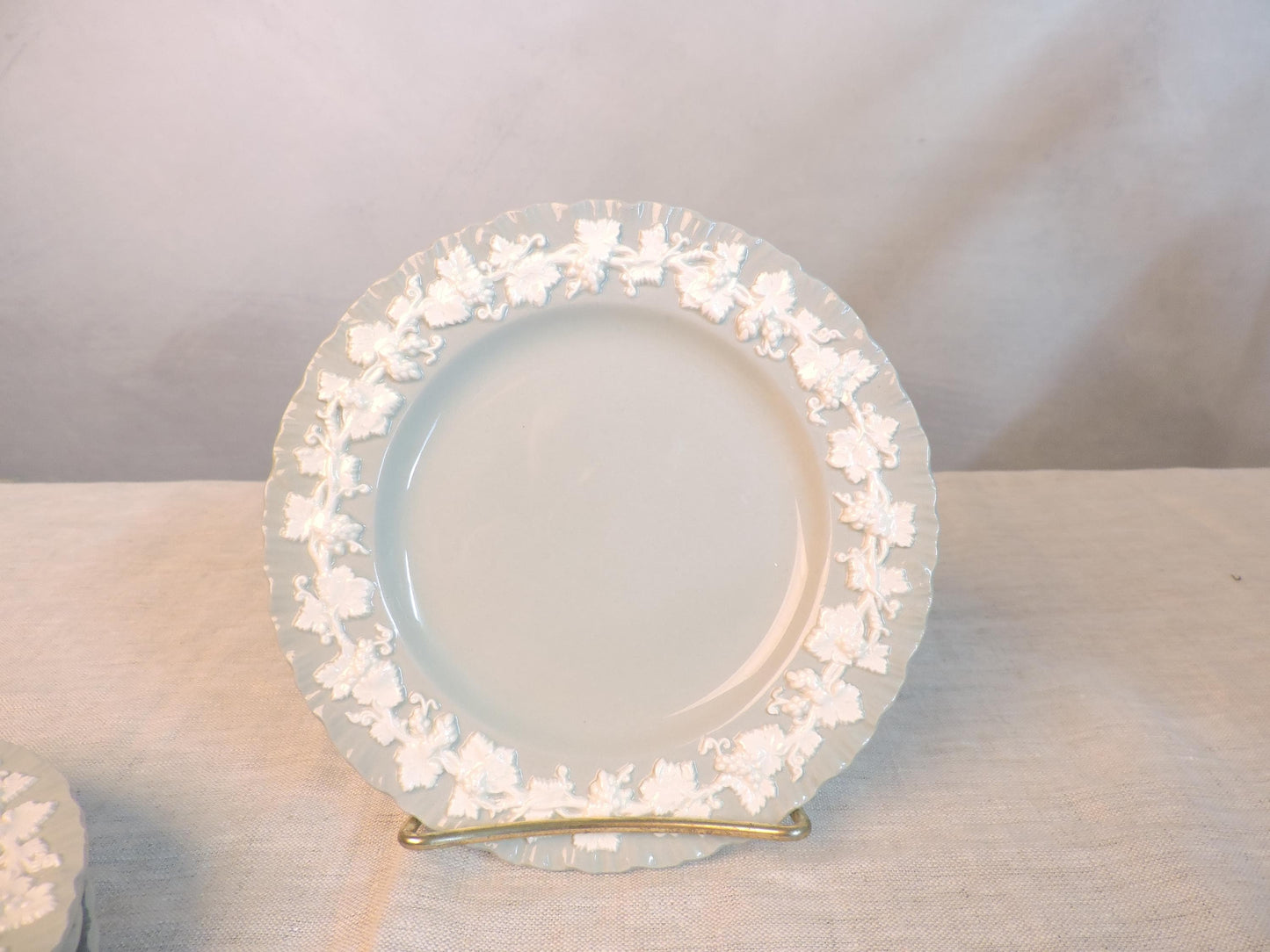 Wedgwood Queens ware Grey Shell Edge Bread Plate set of 4