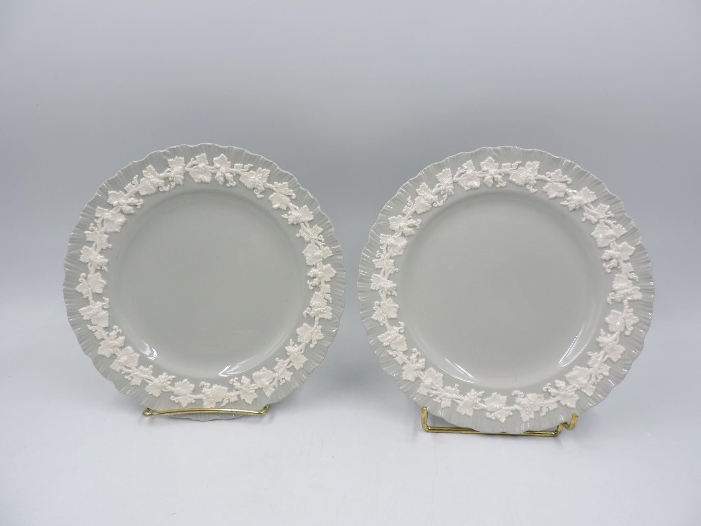 Wedgwood Queensware Grey Shell Edge Salad Plates, Set of 2