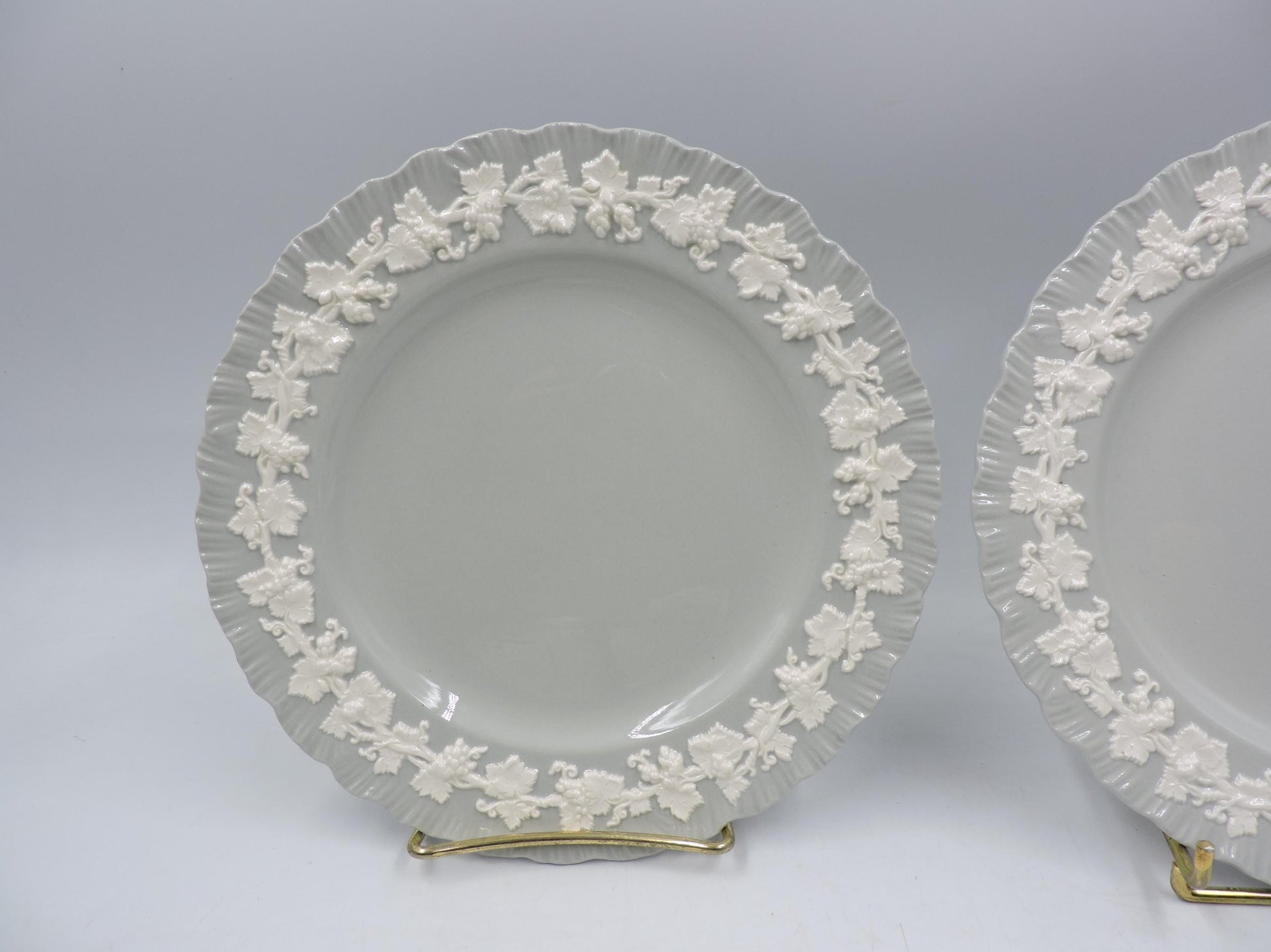 Wedgwood Queensware Grey Shell Edge Salad Plates, Set of 2
