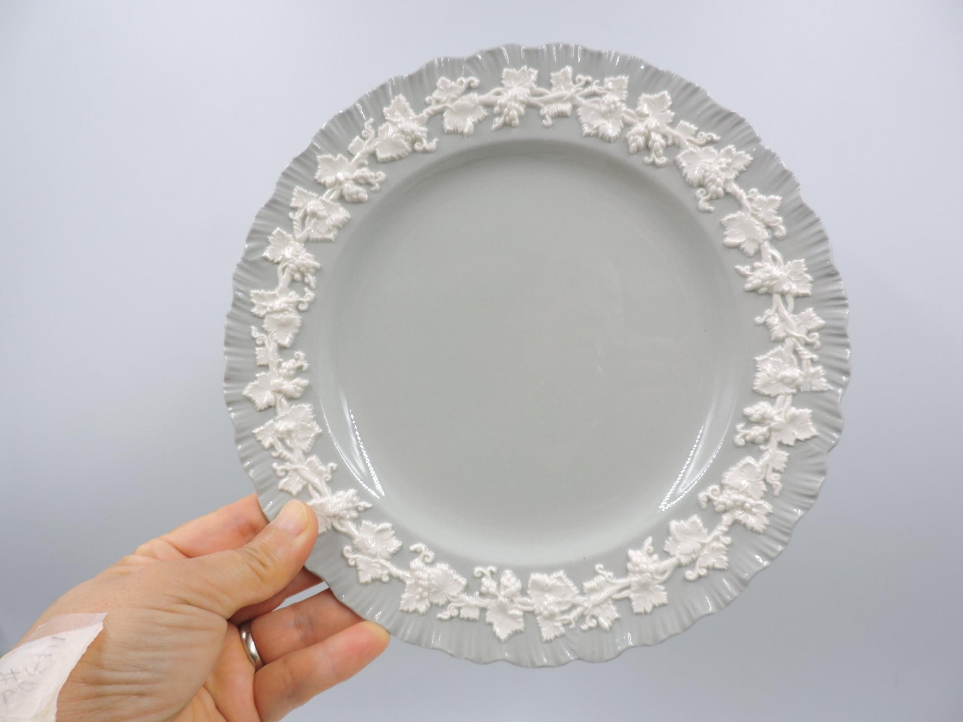 Wedgwood Queensware Grey Shell Edge Salad Plates, Set of 2
