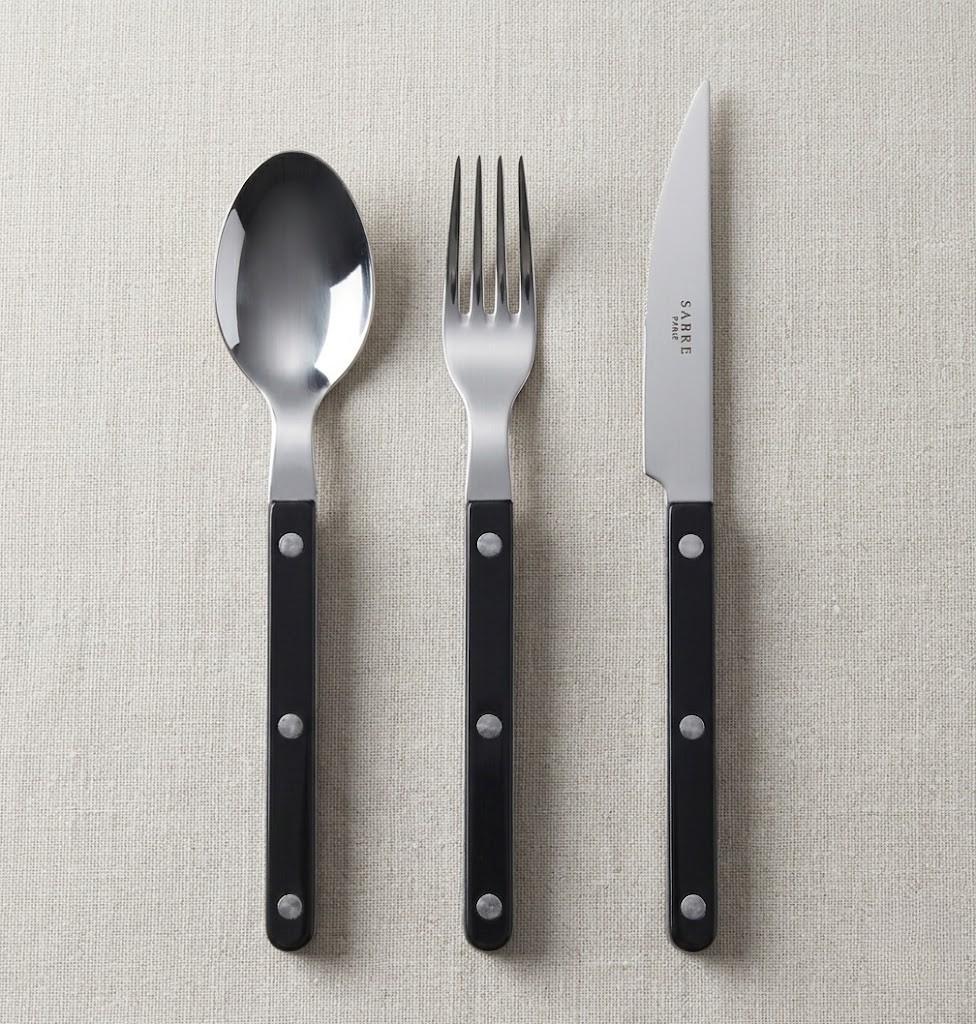 Sabre Bistrot Flatware – 3‑Piece Set , Dark Grey