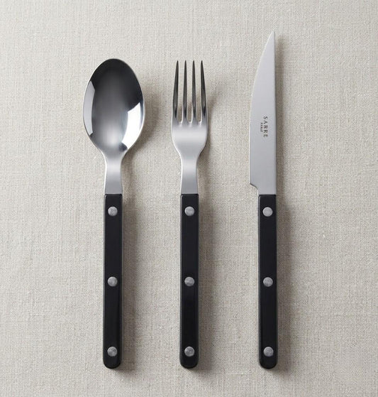 Sabre Bistrot Flatware – 3‑Piece Set , Dark Grey