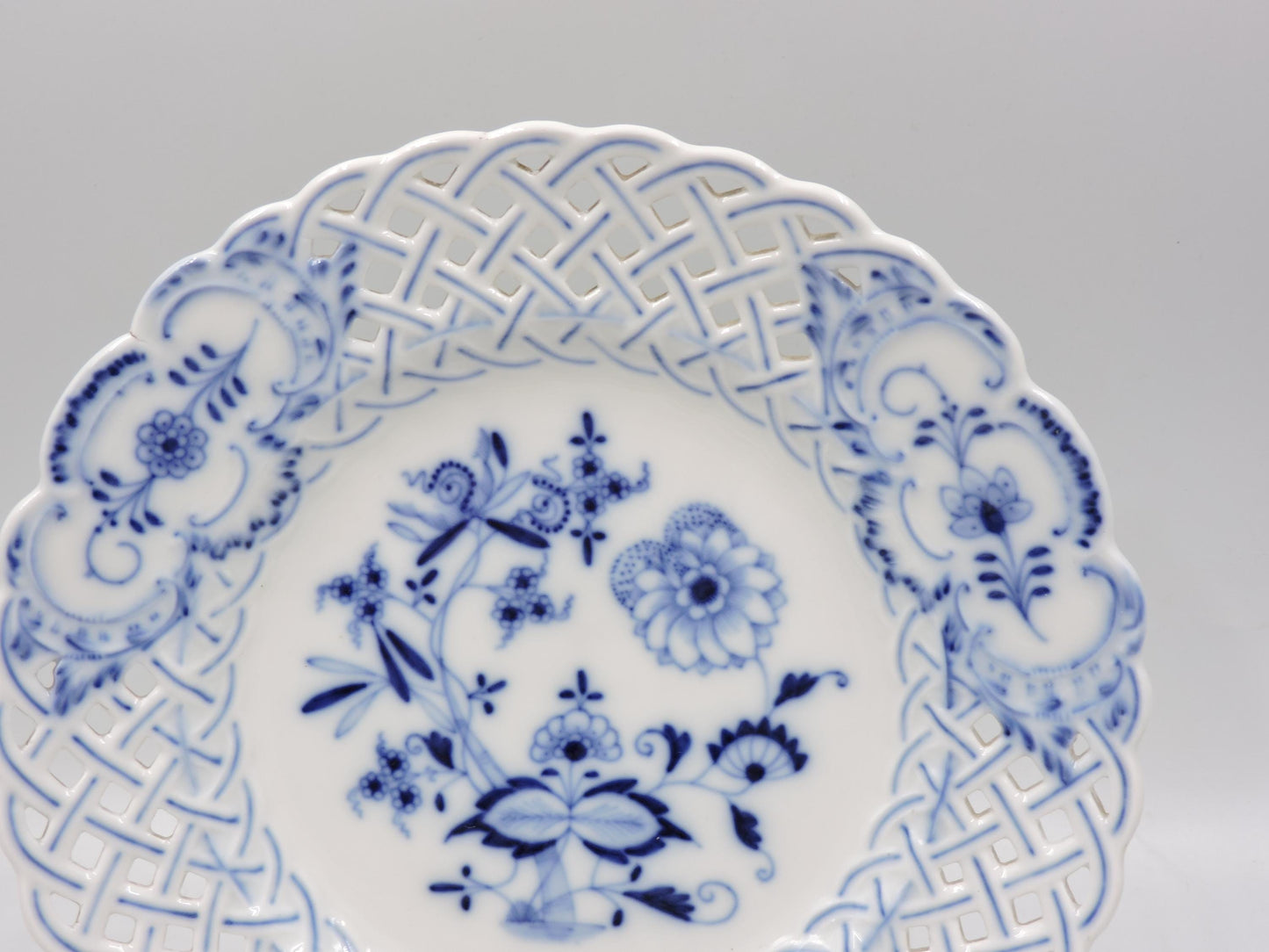 Antique Reticulated Pierced Porcelain Plate (#1357)
