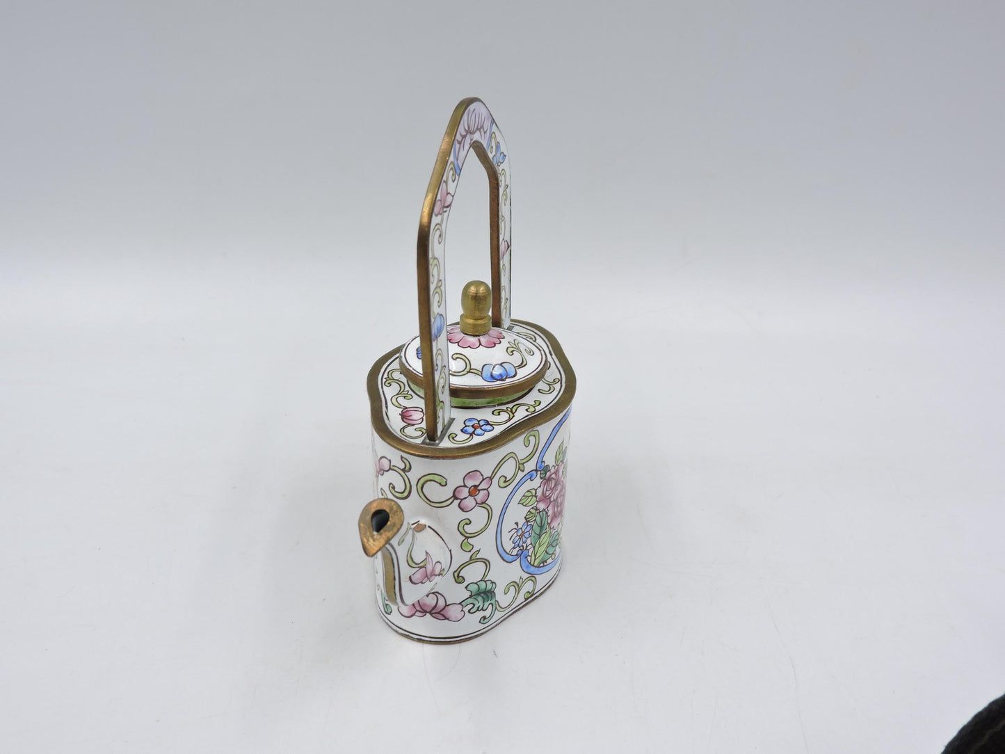 Arts Enameled Brass Miniature Teapot