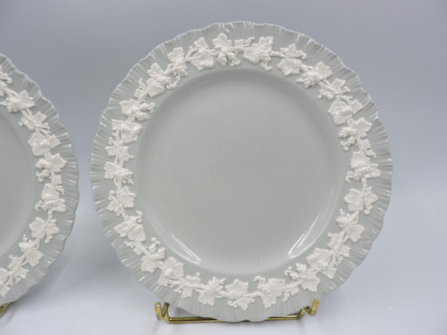 Wedgwood Queensware Grey Shell Edge Salad Plates, Set of 2