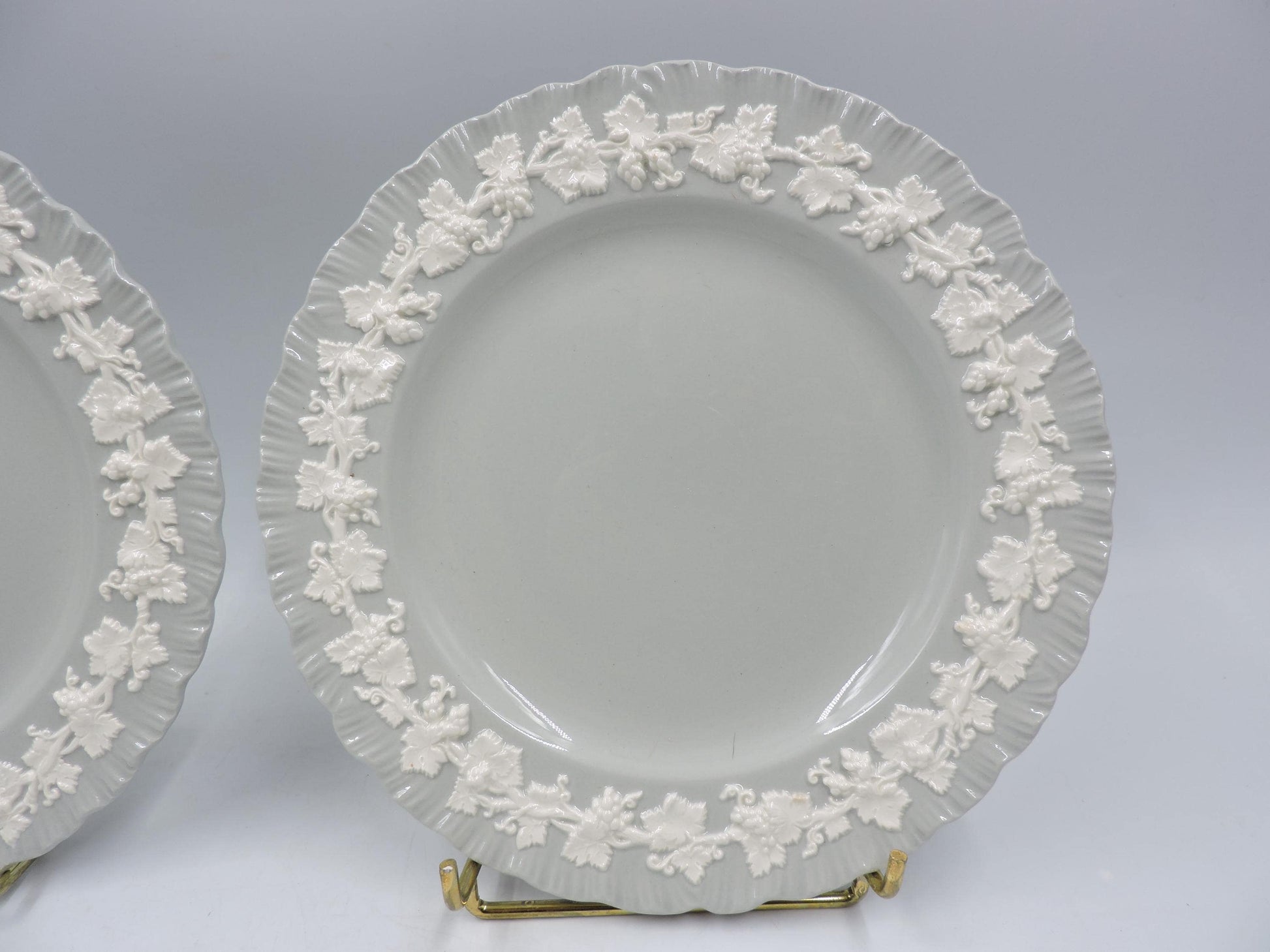 Wedgwood Queensware Grey Shell Edge Salad Plates, Set of 2