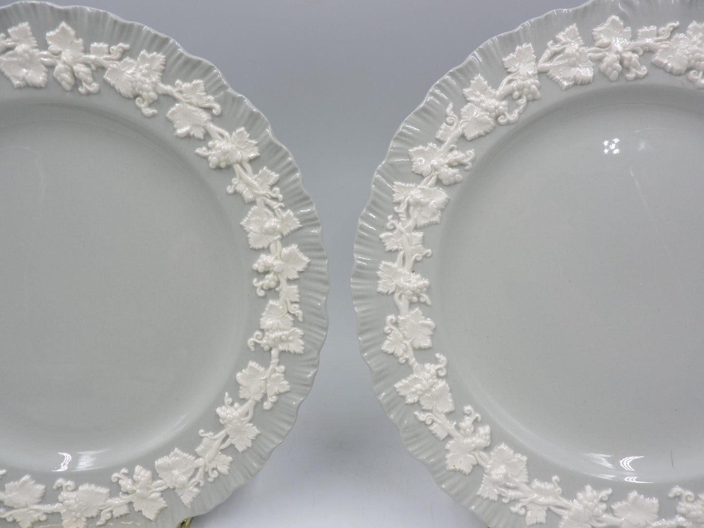 Wedgwood Queensware Grey Shell Edge Salad Plates, Set of 2