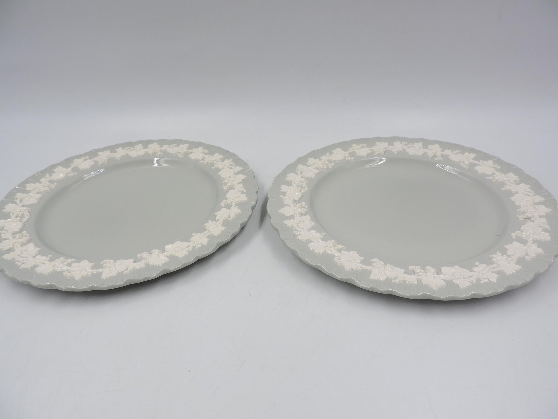 Wedgwood Queensware Grey Shell Edge Salad Plates, Set of 2