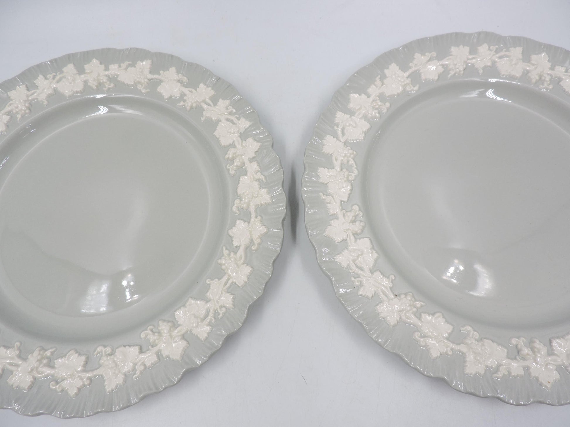 Wedgwood Queensware Grey Shell Edge Salad Plates, Set of 2