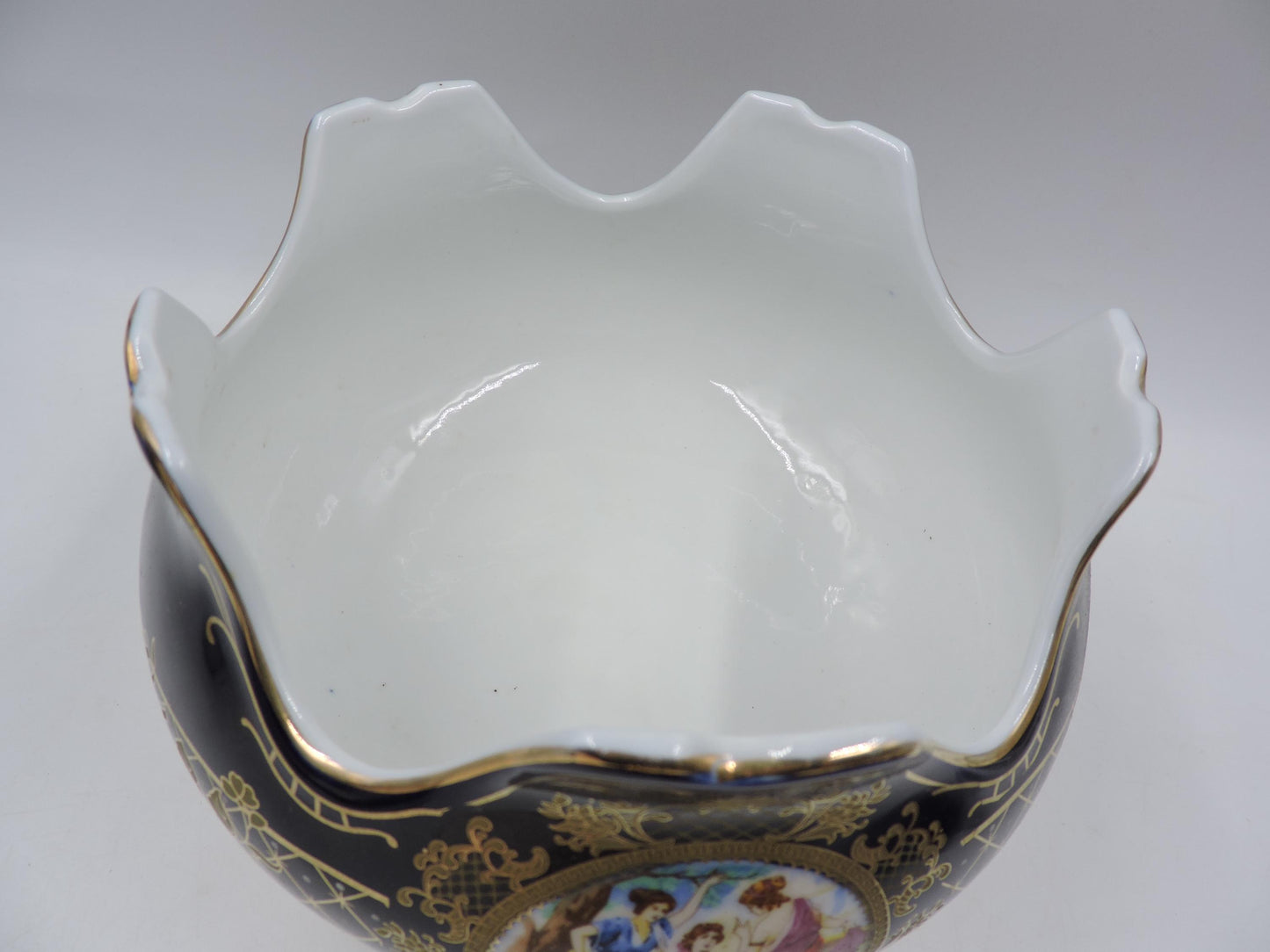 Rare Haas Czjzek Czech Cobalt Blue 24K Gold Footed Centerpiece Planter