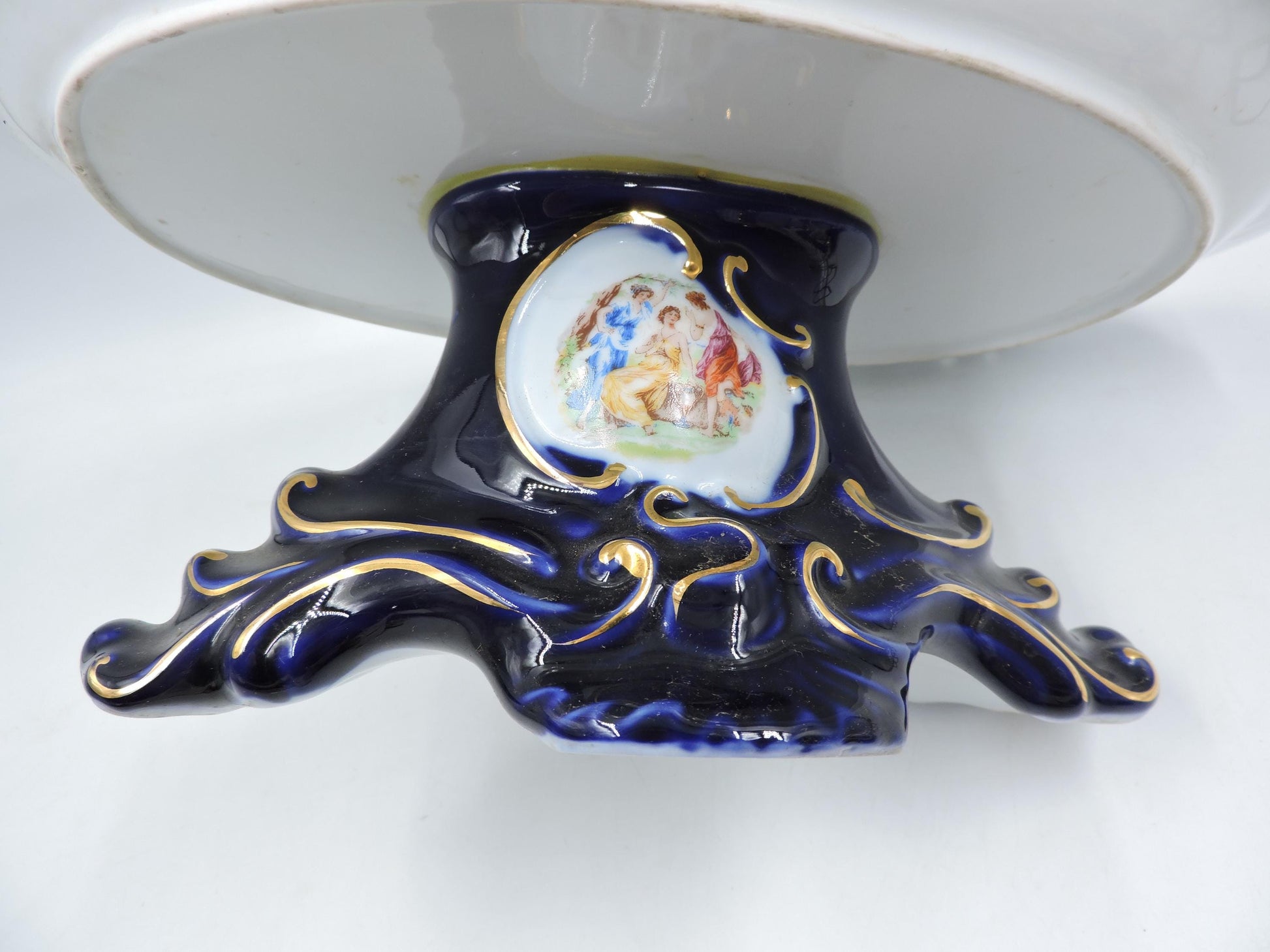 Rare Haas & Czjzek Czech Cobalt Blue Reticulated Compote