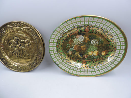 Vintage Daher Decorated Ware Tin Plate & Brass Plate