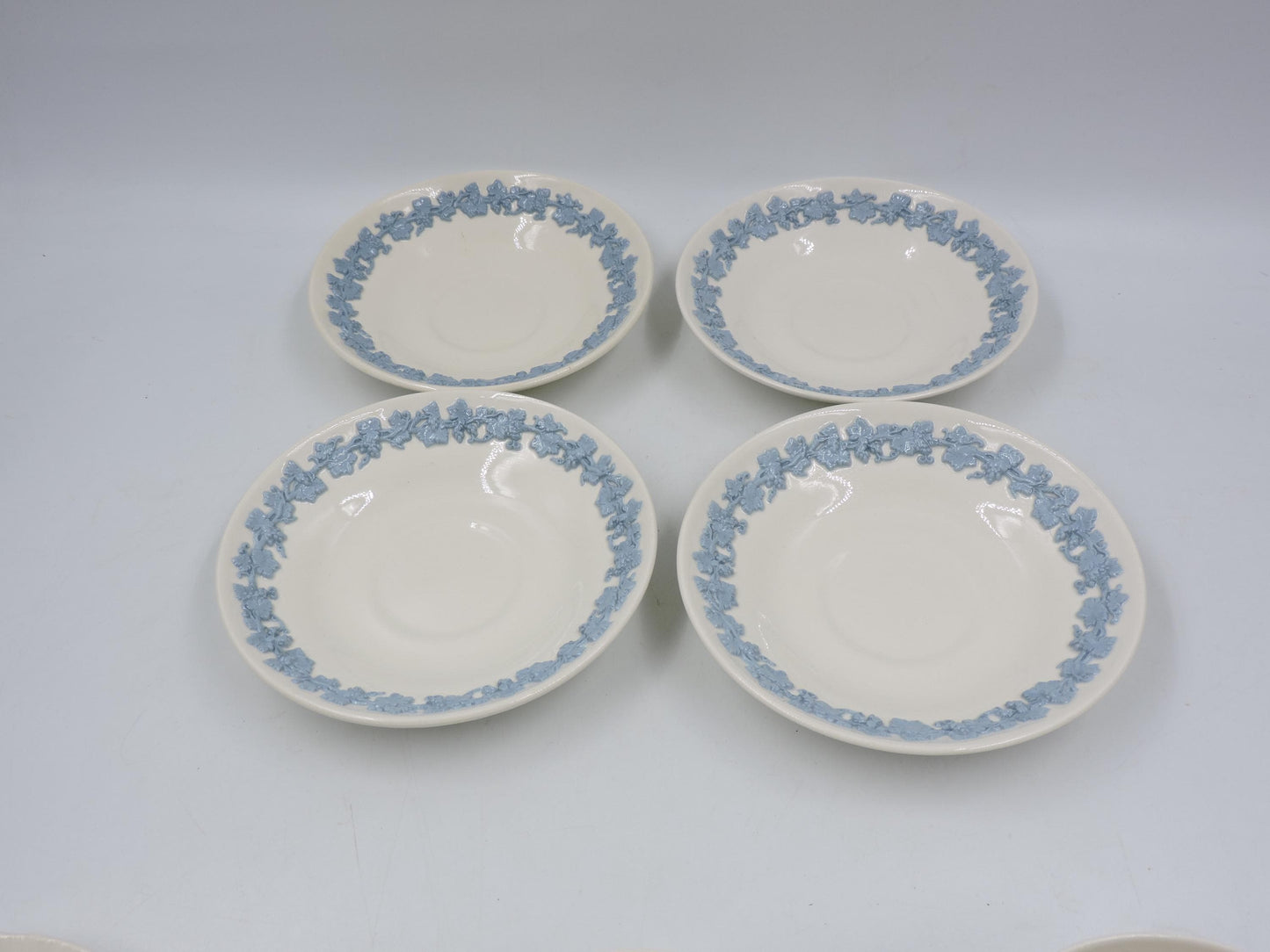 Wedgwood Queensware Blue on Cream Saucer (Set of 4)