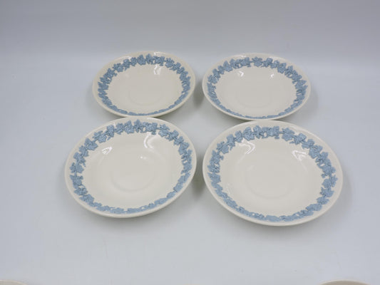 Wedgwood Queensware Blue on Cream Saucer (Set of 4)