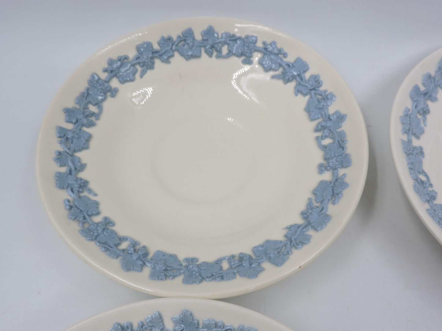 Wedgwood Queensware Blue on Cream Saucer (Set of 4)