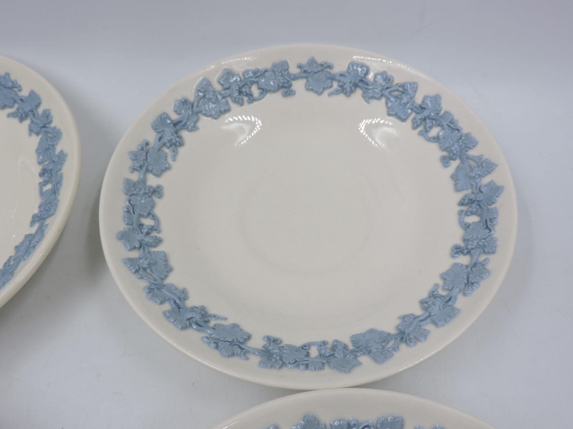 Wedgwood Queensware Blue on Cream Saucer (Set of 4)