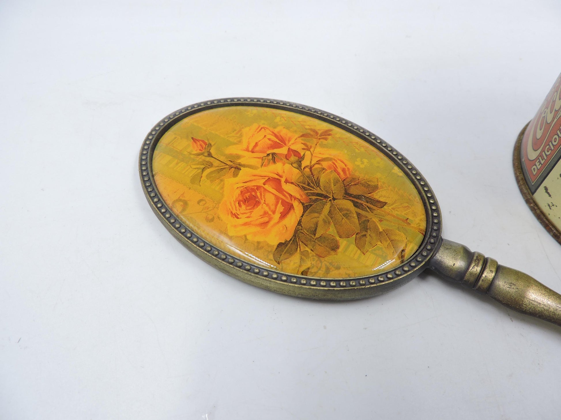 Coca Cola Vintage Tin Box & Pocket Mirror