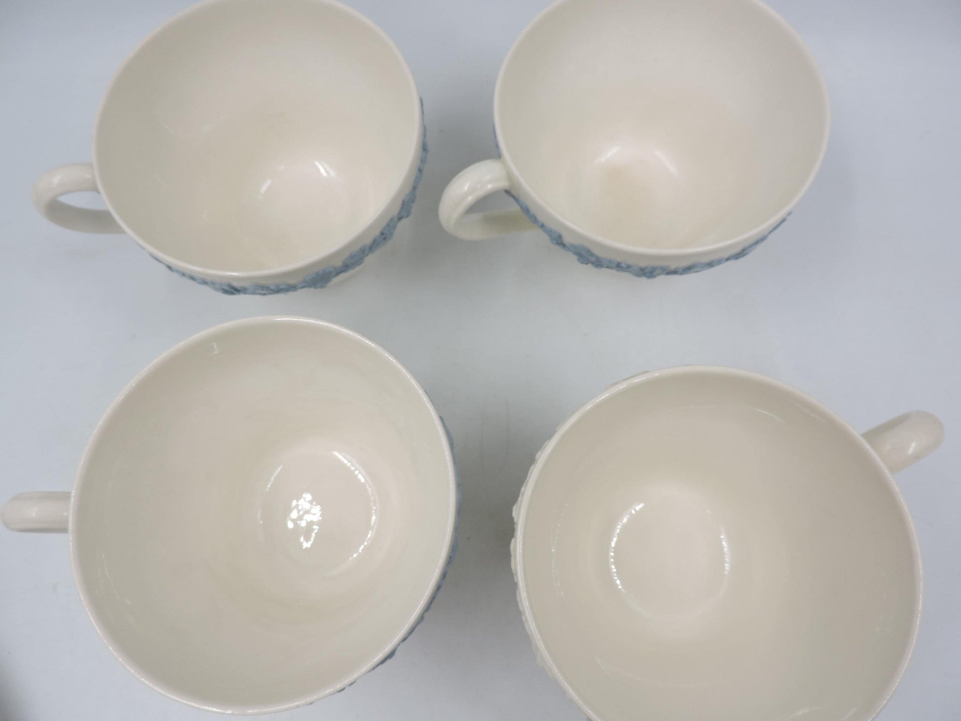 As is Wedgwood Queensware Mismatched Tea Cup Set of 4